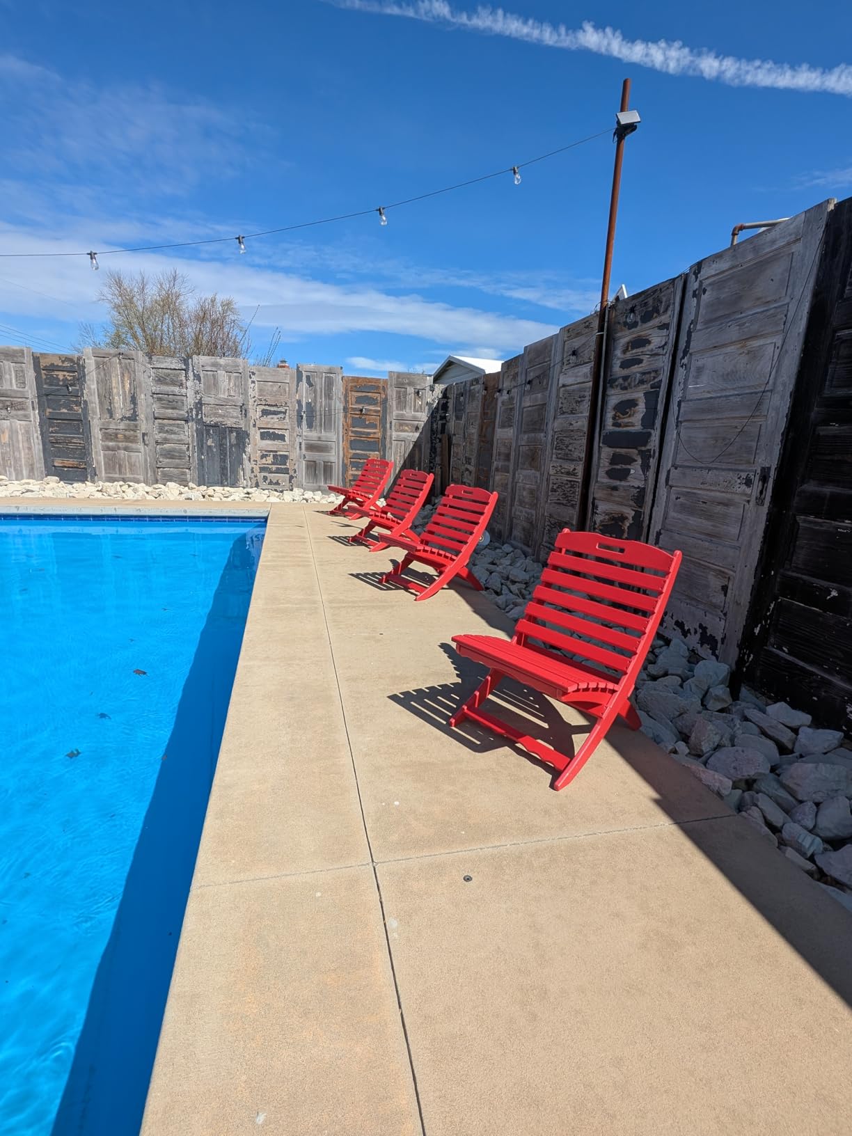 GREENVINES Folding-Xavier-Adirondack-Chairs Set of 2, HDPE Plastic, Black | No Assembly Needed | Portable | All Weather | Low Maintenance for Fire Pit Outdoor Poolside In-pool Patio Deck | Wave customer photo 1