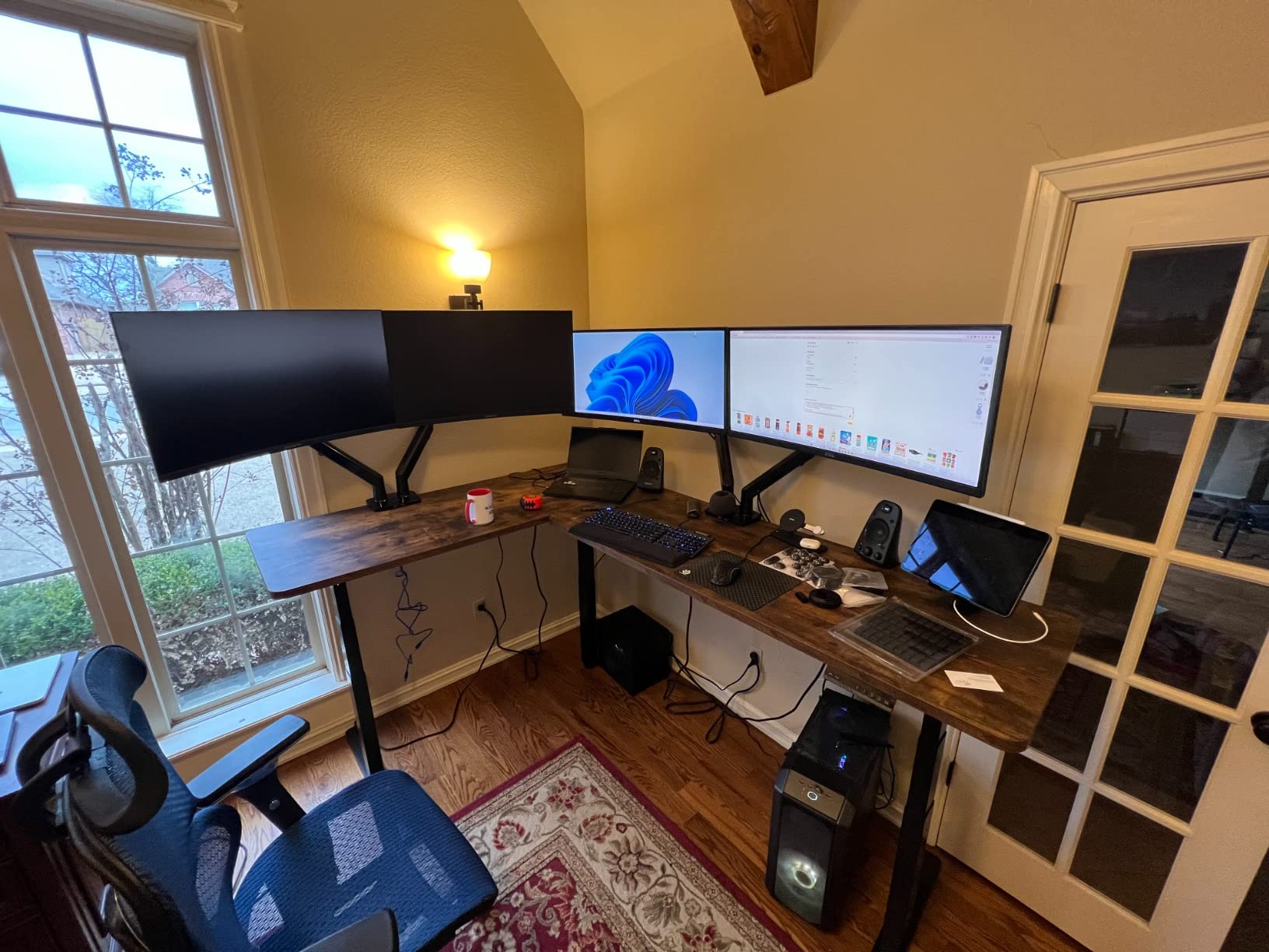 VIVO Real Bamboo 83 x 60 in Corner Standing Desk, DESK-KIT-3E8BO customer photo 2