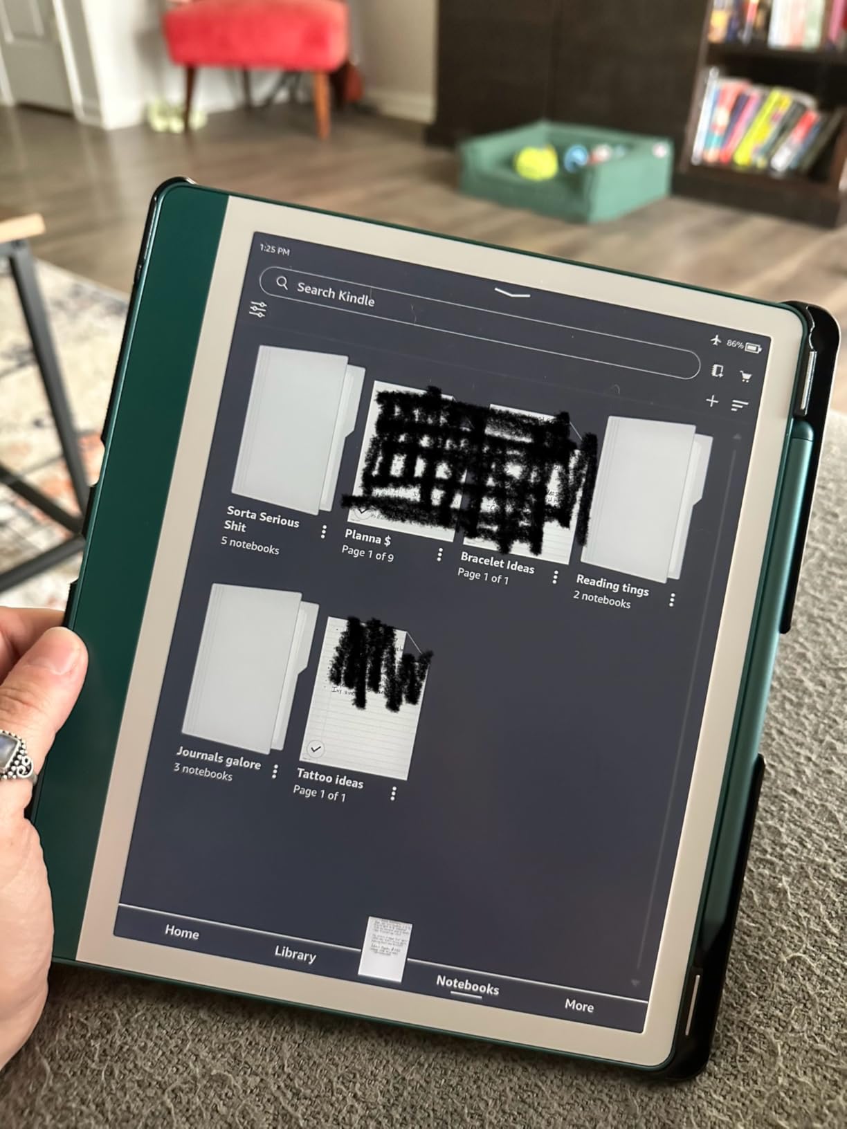 Amazon Kindle Scribe (64GB) - Your notes, documents and books, all in one place. With built-in AI notebook summarization. Includes Premium Pen - Metallic Jade customer photo 1