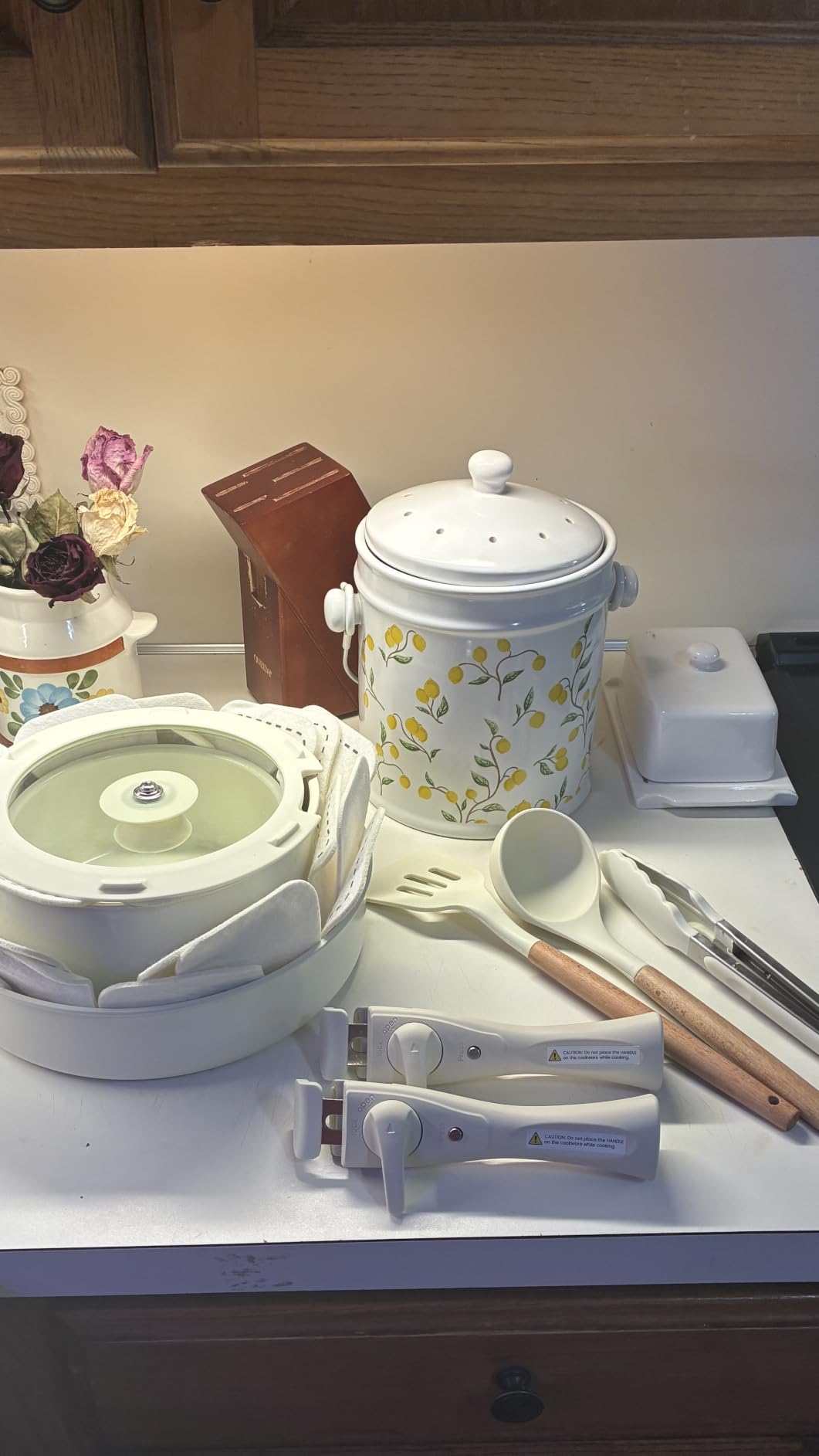 Chef Power Ceramic Cookware Set Non Toxic with Detachable Handles, Healthy Nonstick Pans and Pots Set 19 Pcs, Induction Dishwasher Oven Safe Kitchen Set, PFAS PFOA & PTFE Free, Cream White customer photo 1