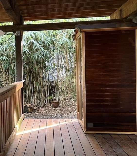 Smart Indoor Home Sauna 0-5mG Ultra Low Emf Far Infrared Sauna 2-3 Person, 1520w Hemlock Wooden Saunas Room with APP & LCD Control Panel, Bluetooth Speaker, Chromotherapy Lights, Thermal Cover customer photo 1