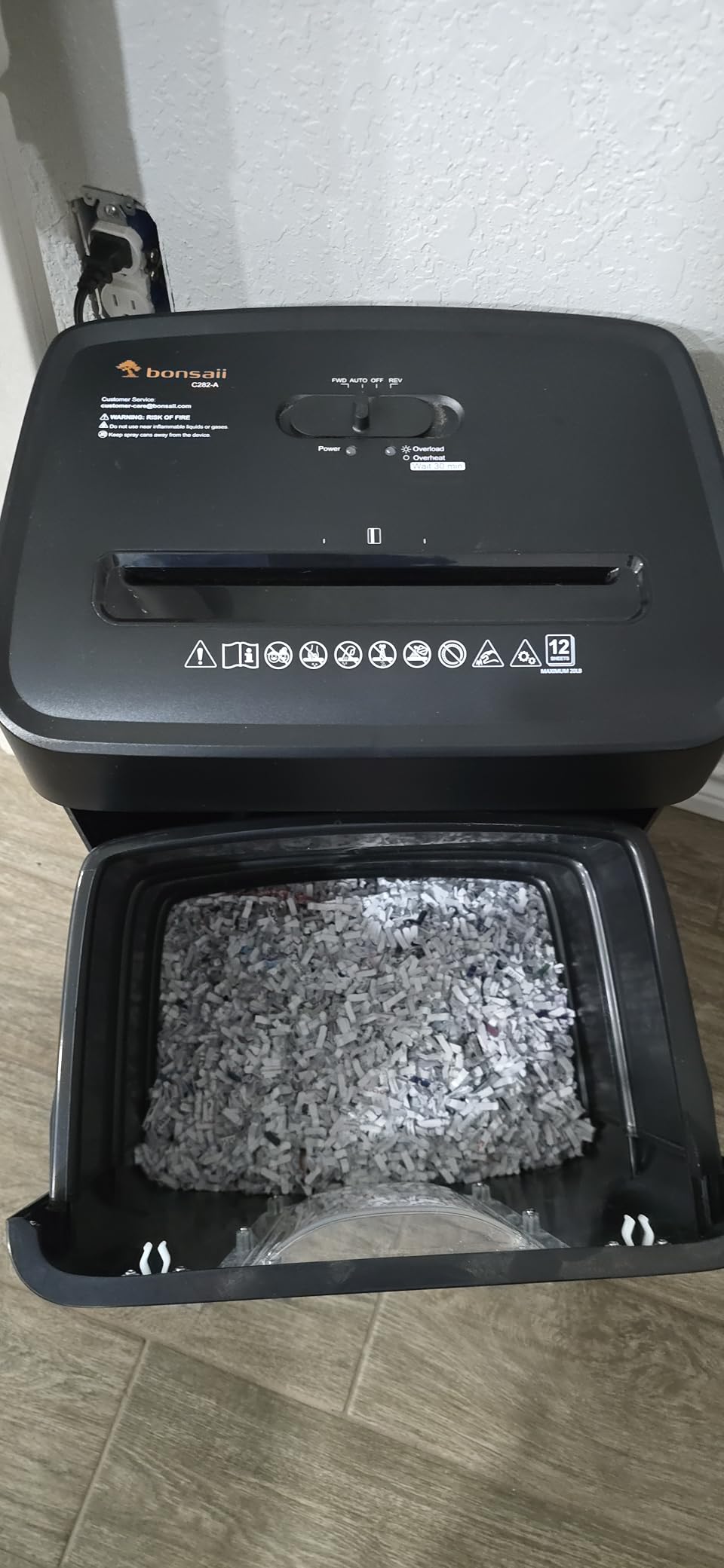 Bonsaii 12-Sheet Cross Cut Heavy Duty Paper Shredder for Home Office customer photo 1