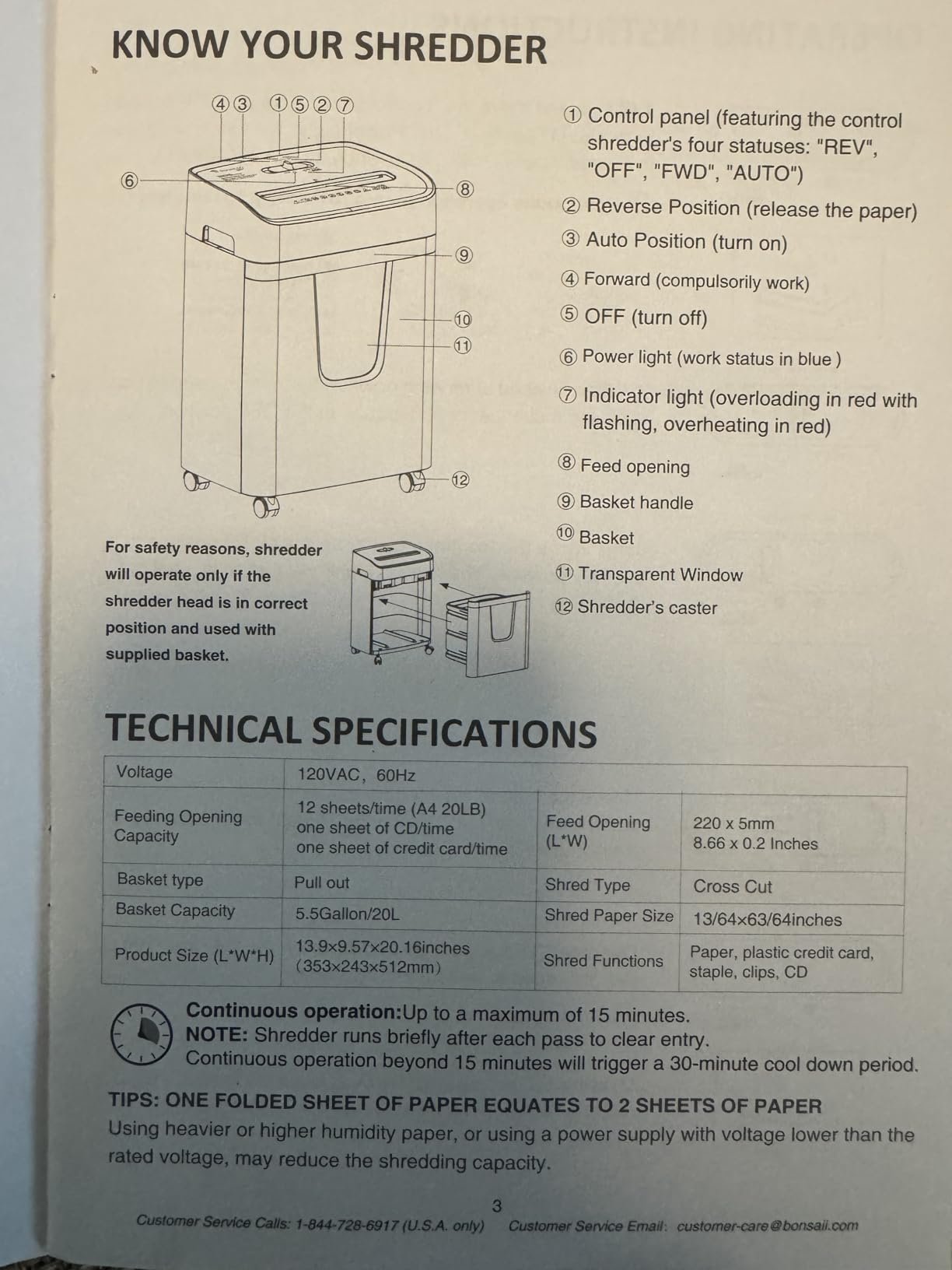 Bonsaii 12-Sheet Cross Cut Heavy Duty Paper Shredder for Home Office customer photo 2