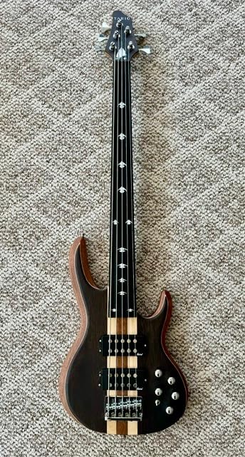 TARIO Fretless 5 string electric bass Guitar Millettia Laurentii Top Okoume body composite ebony fingerboard customer photo 2