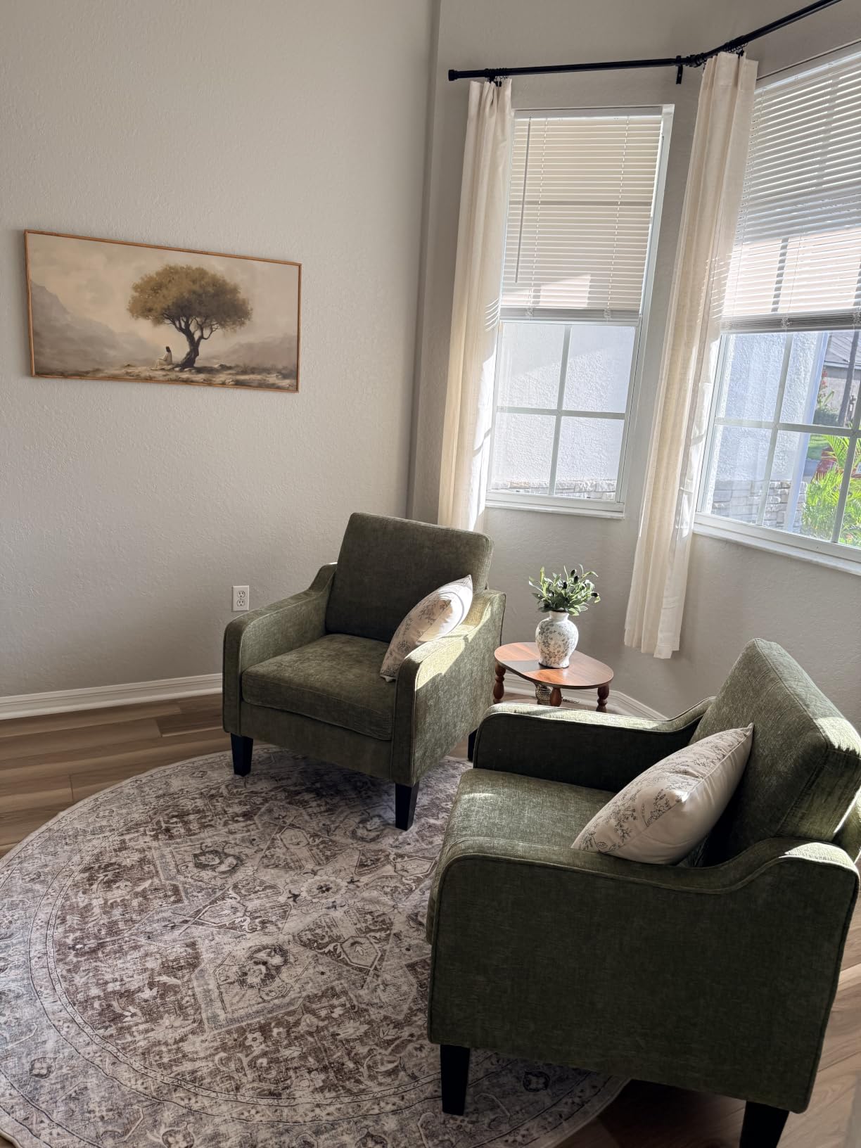 VINGLI Accent Chair, Chenille Upholstered Armchair, 380 LBS, Living Room customer photo 1