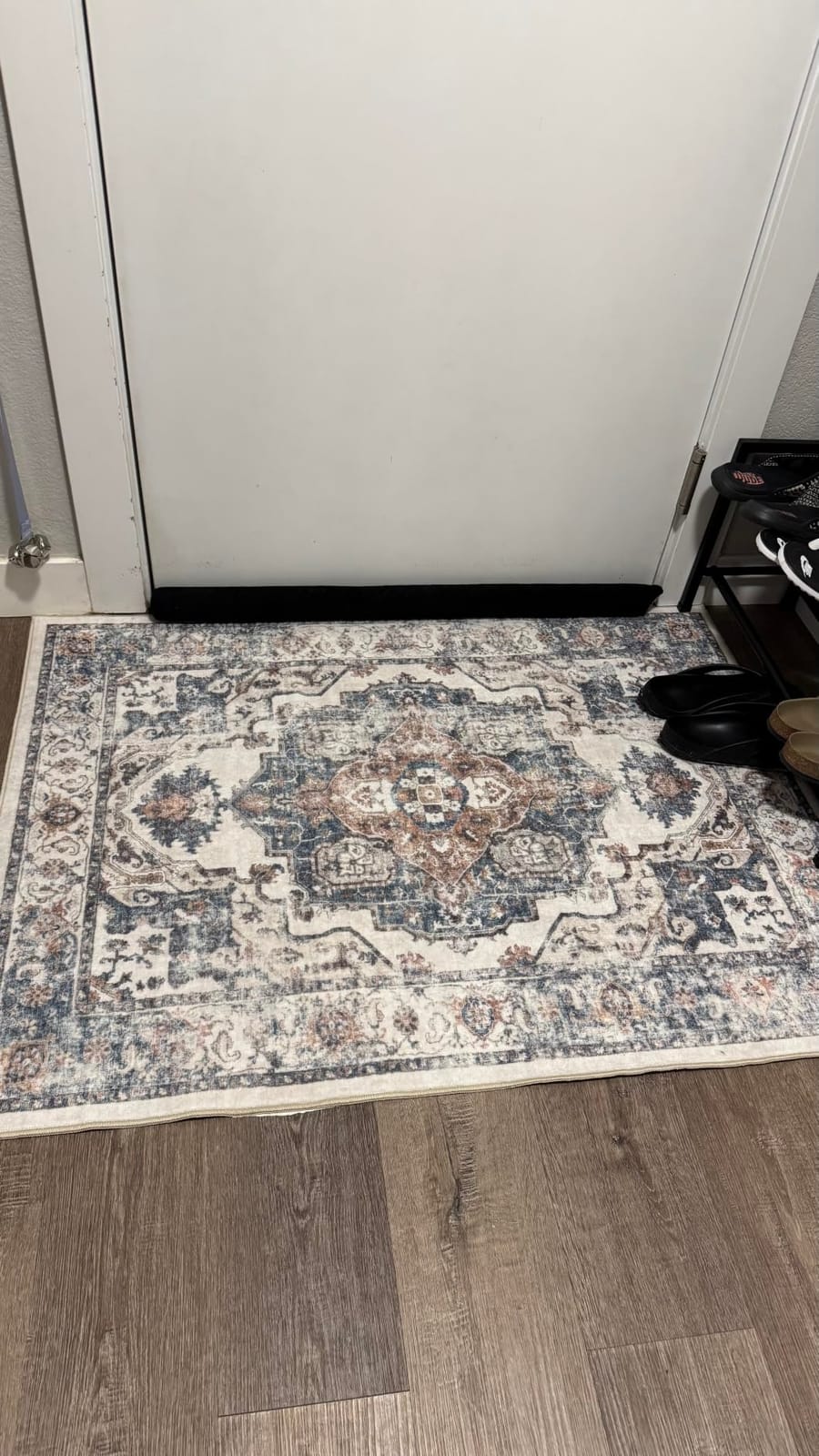 2x6 Hallway Washable Runner Rug : Vintage Soft Kitchen Laundry Runner with Non Slip Backing Farmhouse Entryway Living Room Floor Mat Stain Resistant Carpet for Bedroom Bathroom Distressed Beside Rug customer photo 2