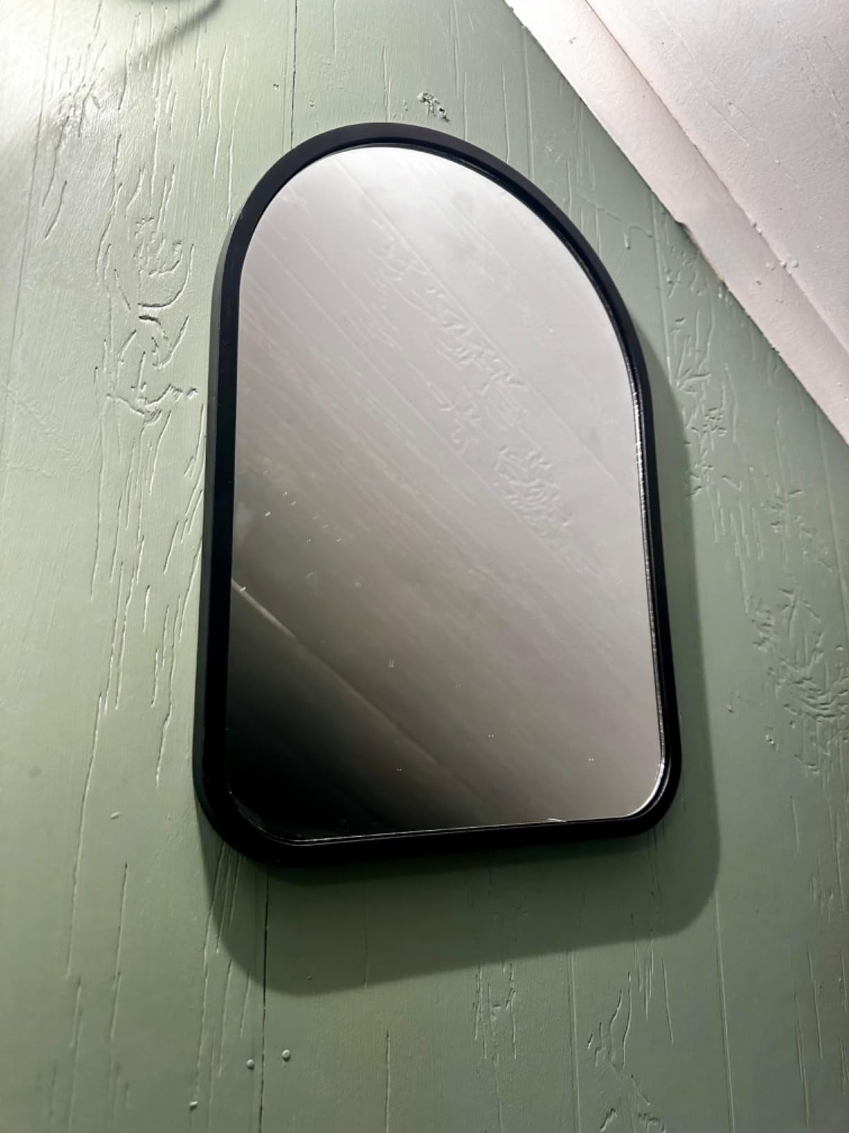 Small Arch Rustic Mirror Wood Framed Wall Mirror Arched Bathroom Bedroom Farmhouse Decorative Hanging Mirror 16