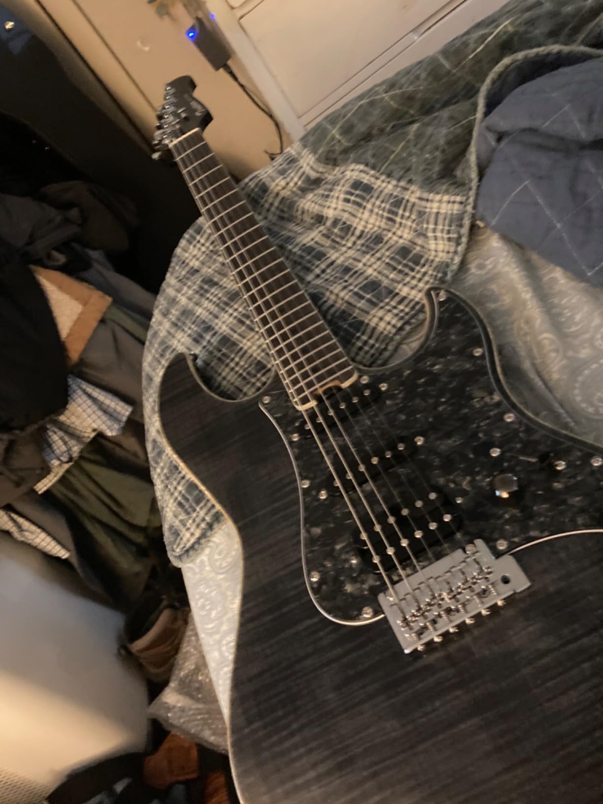 Tostar Electric Guitar with Alnico V Pickups, Solid Body, Charcoal Burst customer photo 2