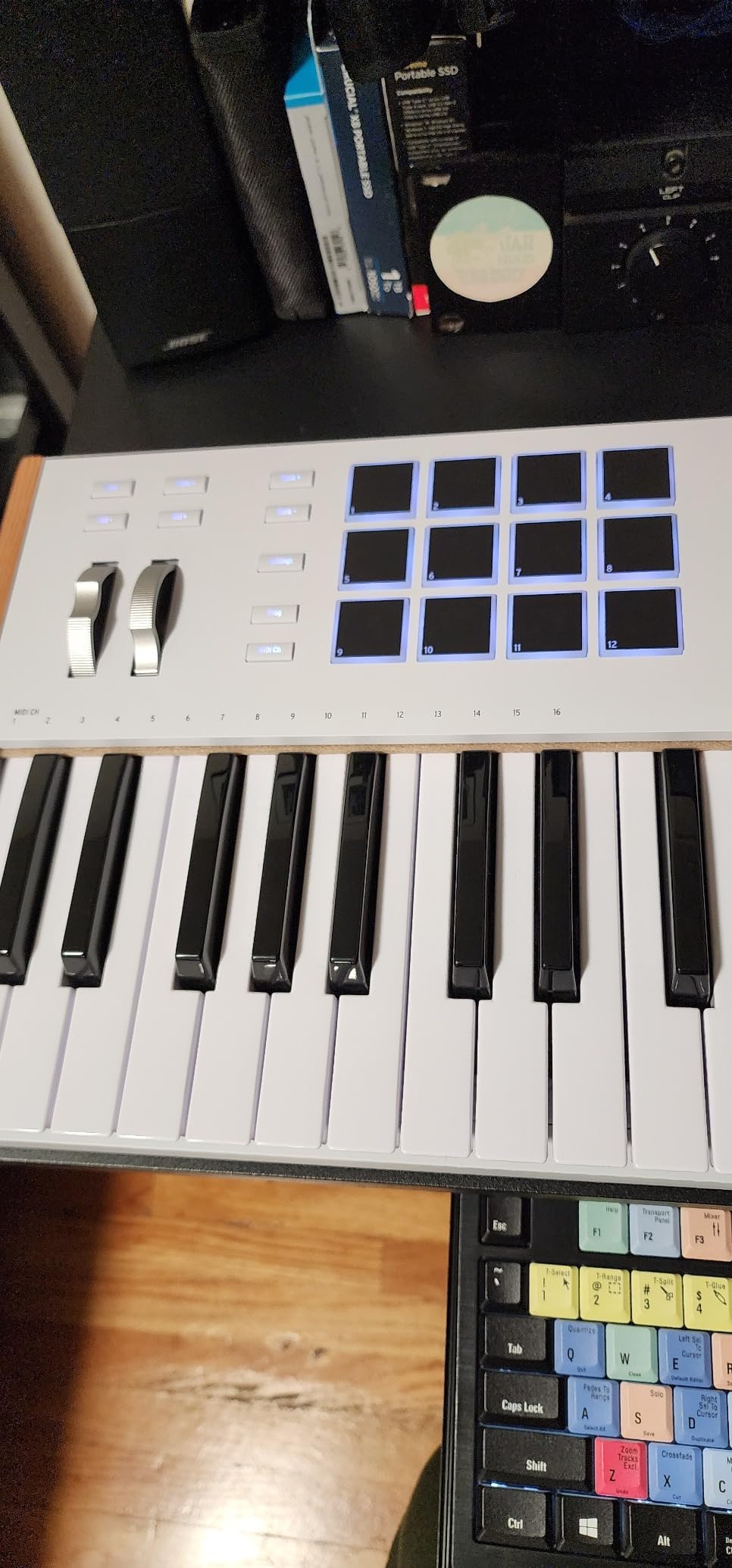 Arturia KeyLab mk3 USB MIDI Keyboard Controller, 61 Key - Black | Keys with aftertouch, 12 pressure-sensitive performance pads, nine assignable encoders, sustain and auxiliary pedal inputs customer photo 1