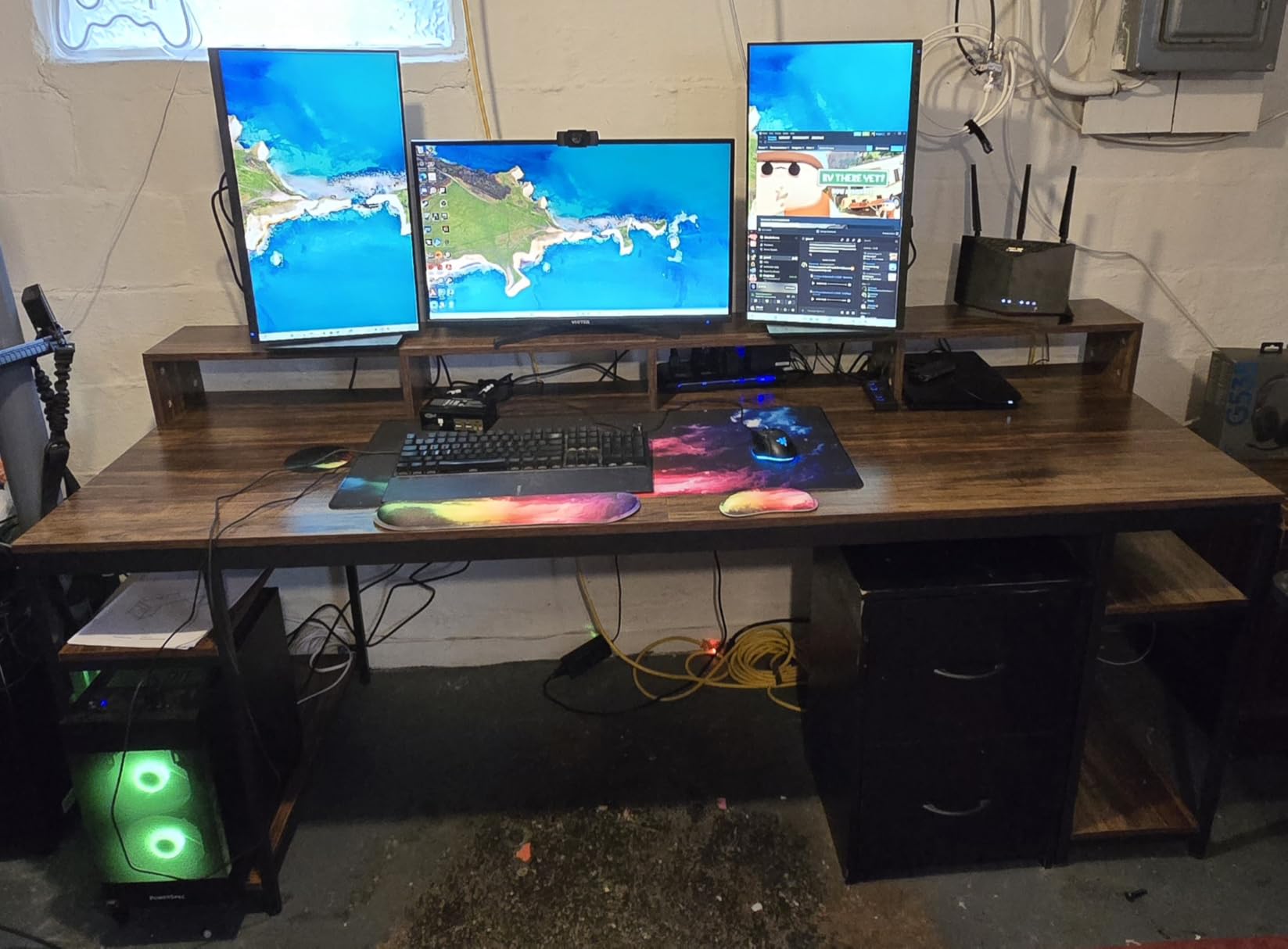 Tribesigns Two Person Desk with Monitor Stand, 78.74