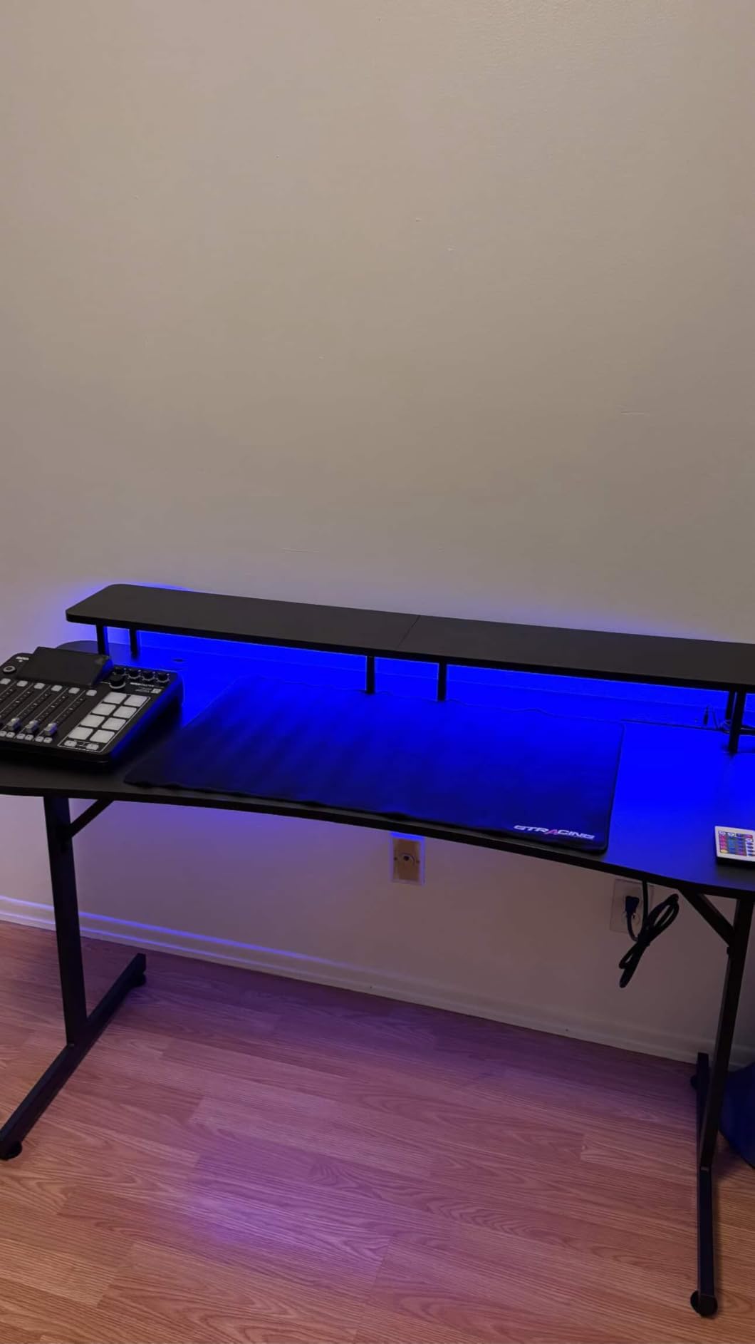 GTPLAYER Electric Standing Desk with Drawers, 55 x 24 Inch Height Adjustable Gaming Desk with Monitor Stand, Power Outlets & LED Lights, Home Office Sit Stand Up Desk with Memory Preset (Black) customer photo 2