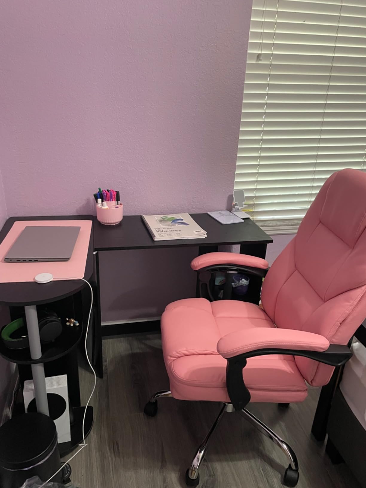 Furmax Massage Office Chair with Foot Rest Executive Big and Tall Office Chair Ergonomic Home Office Desk Chairs, Reclining High Back Leather Chair with Lumbar Support, 400LBS (Black) customer photo 2