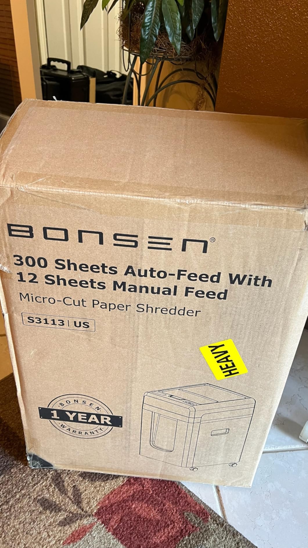 BONSEN 300-Sheet Auto Feed Micro Cut Heavy Duty Paper Shredder for Office customer photo 2