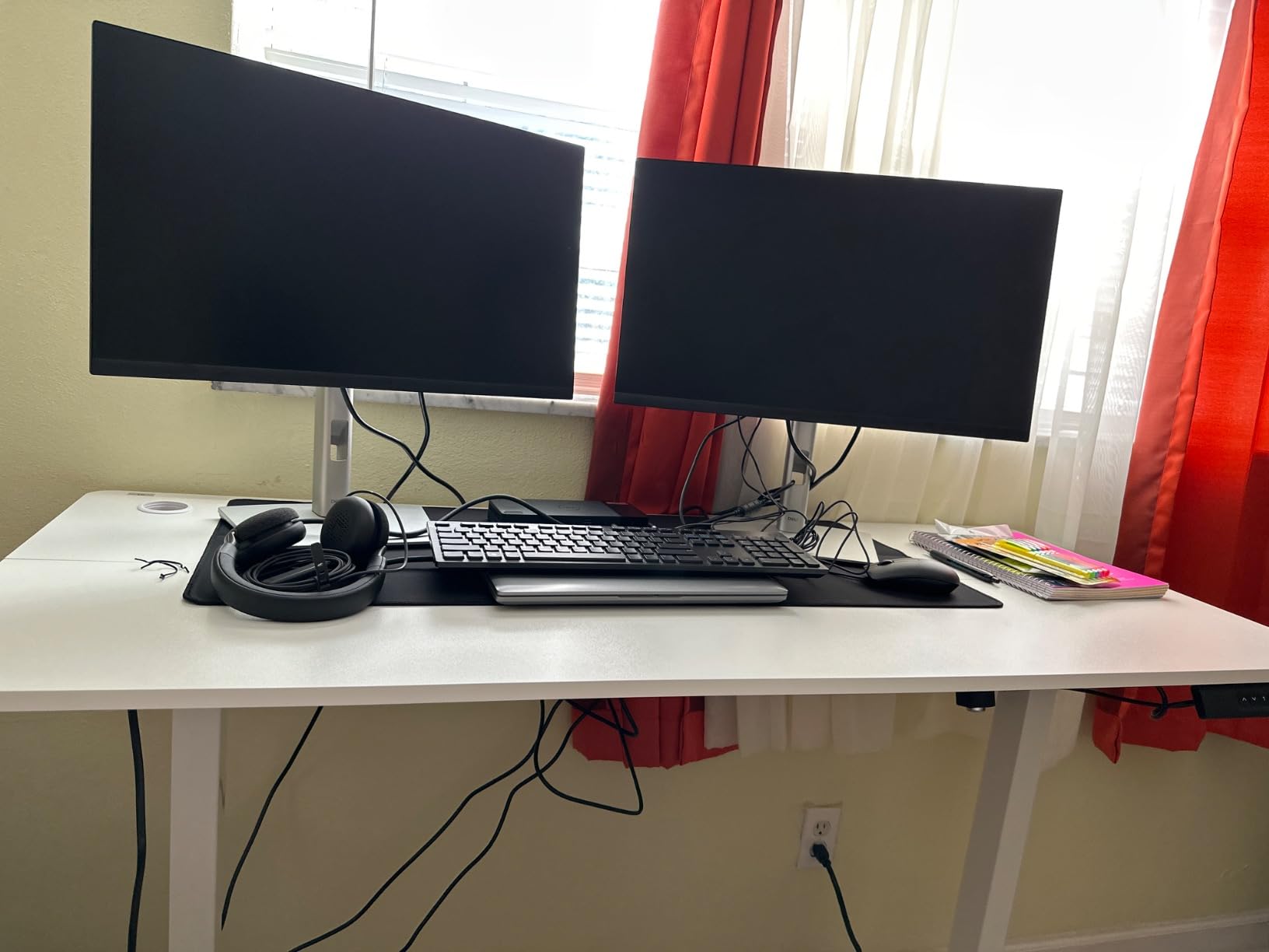 farexon 71x28 Inch Electric Standing Desk with Mouse Pad, Brown customer photo 2