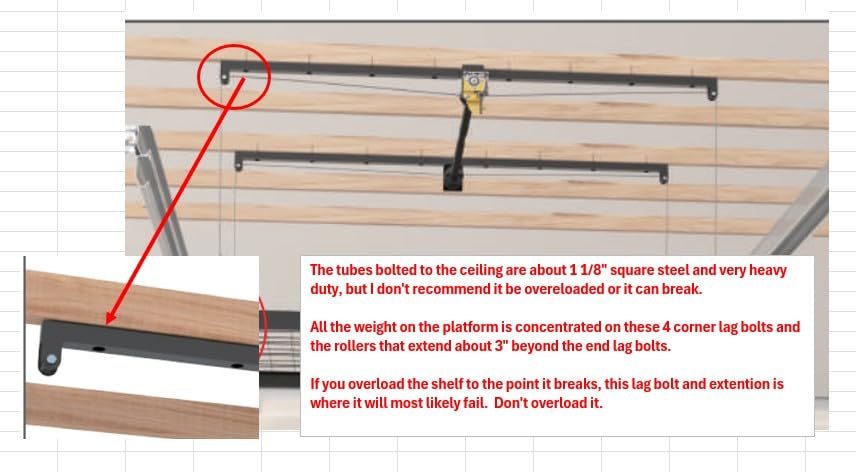 Garage Ceiling Storage Racks – 4x8 FT Overhead Garage Storage Rack with Safety Lock, Heavy-Duty Ceiling Mounted Lift System and Storage Organizer, Ideal for Maximizing Overhead Space, 325 lbs Capacity customer photo 1