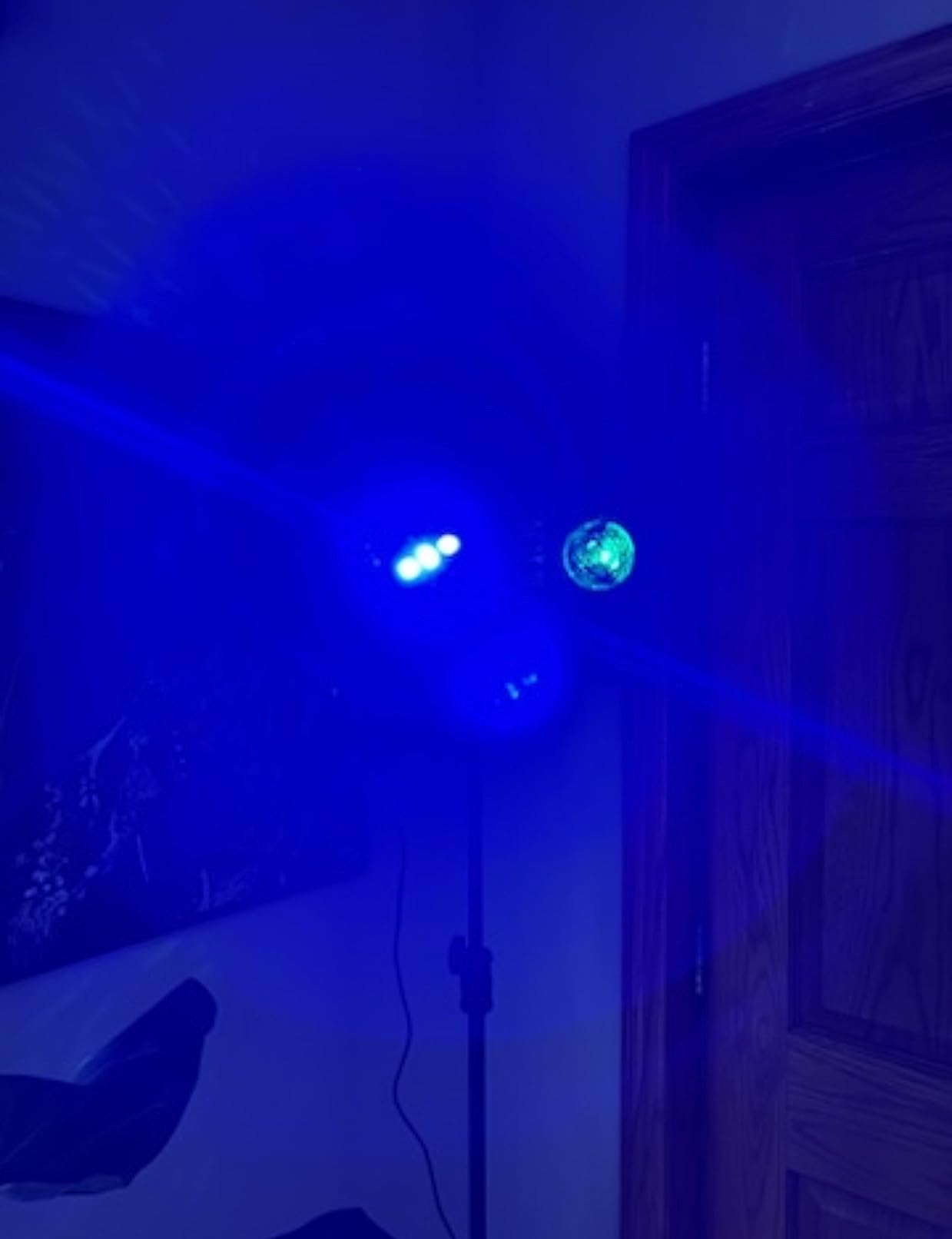 DJ Lights with Stand,5 in 1 Dj Lights for Parties Disco Ball Stage Party Light Set with Sound Activated Control, UV,Strobe, Dyeing, Led Par Light and Pattern Lighting for Bar Wedding Christmas-2PC customer photo 2