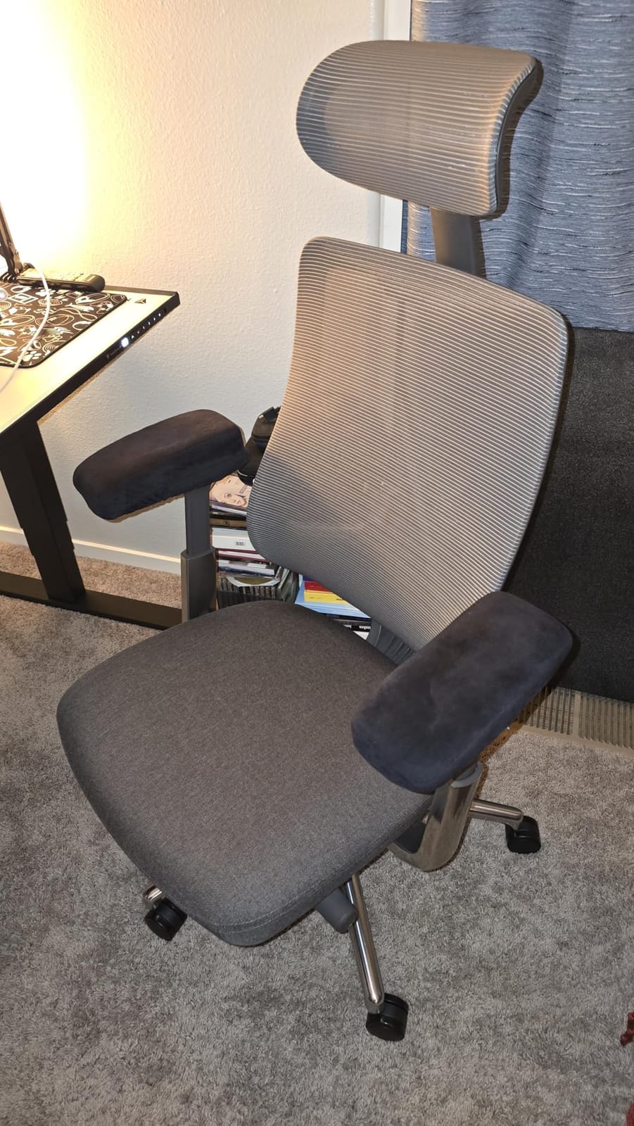 COLAMY Ergonomic Mesh Office Chair,High Back Computer Executive Desk Chair,Lumbar Support with Adjustable Headrest and 4D Arms, Slide Seat, Tilt Lock-Black customer photo 1