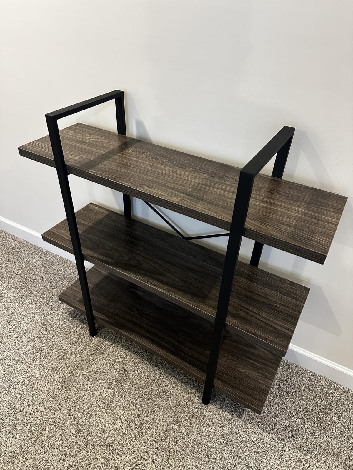 Heavy Duty 5 Tier Industrial Bookcase for Home Office, Rustic Brown customer photo 1
