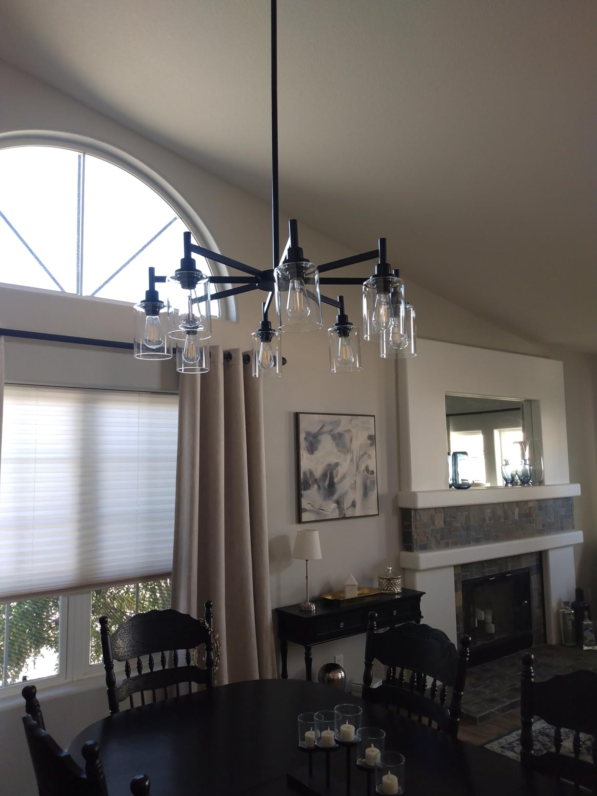 Black Farmhouse Chandeliers for Dining Room Light Fixtures Over Table customer photo 2