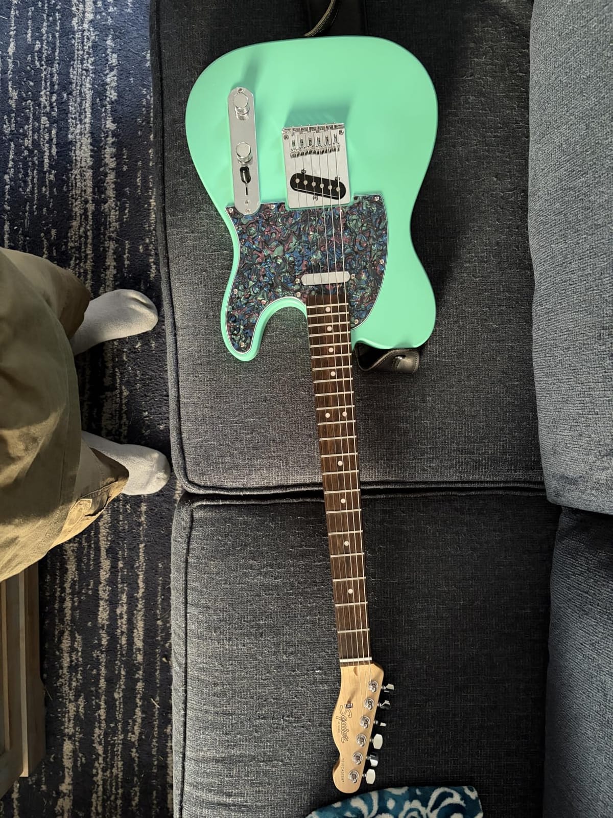 Fender Squier Debut Telecaster Beginner Electric Guitar, Sea Foam Green customer photo 2