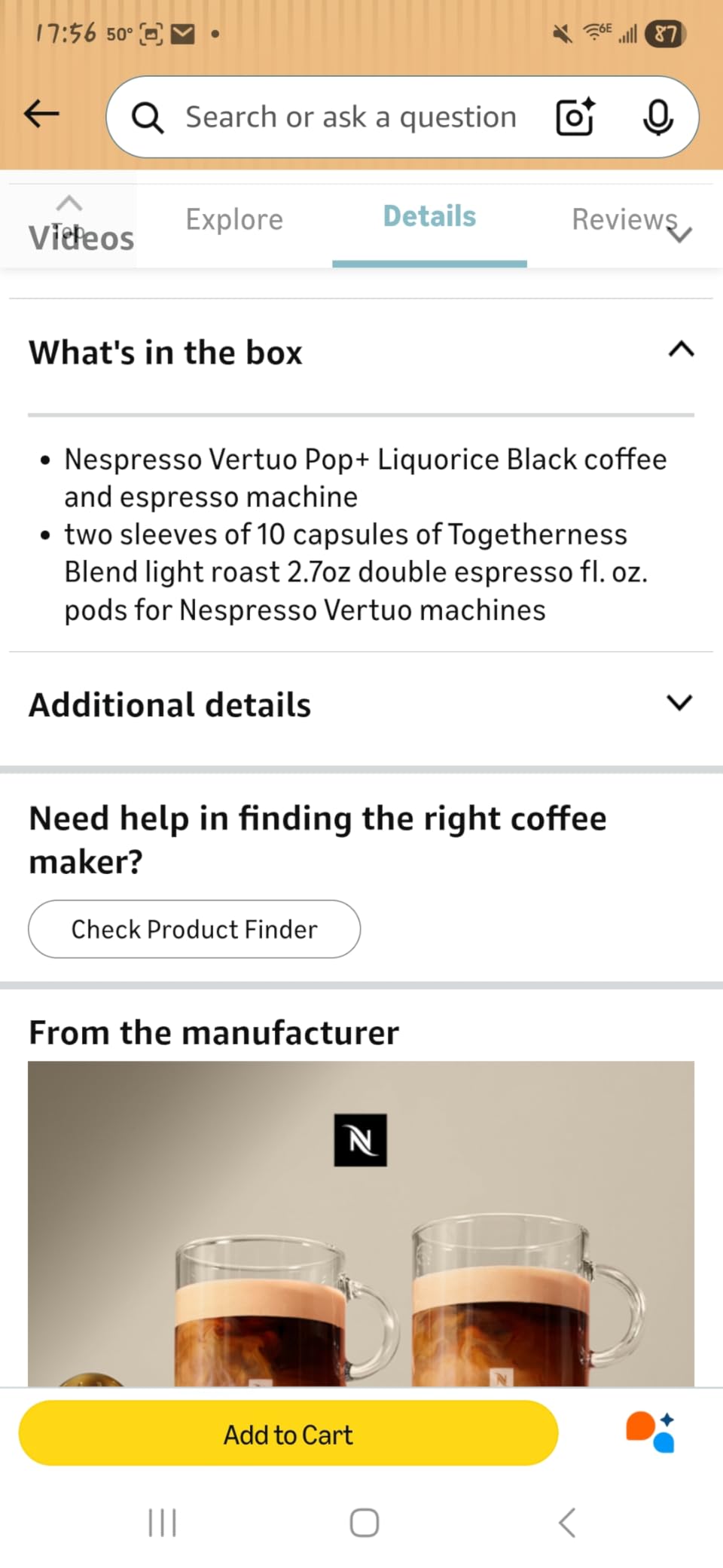 Nespresso Vertuo Pop+ Coffee and Espresso Machine by De'Longhi, Black customer photo 1