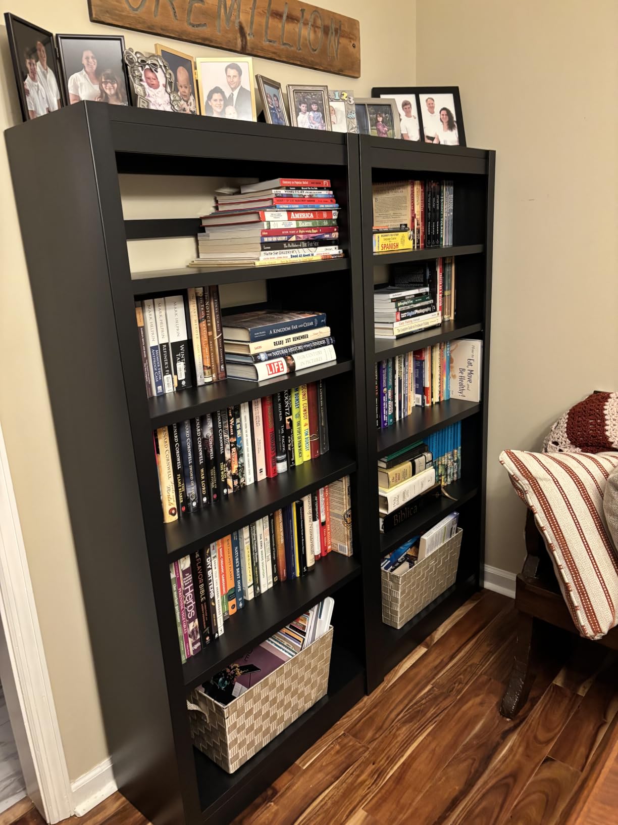 Bookshelf,6-Tier Adjustable Steel Book Shelf,61