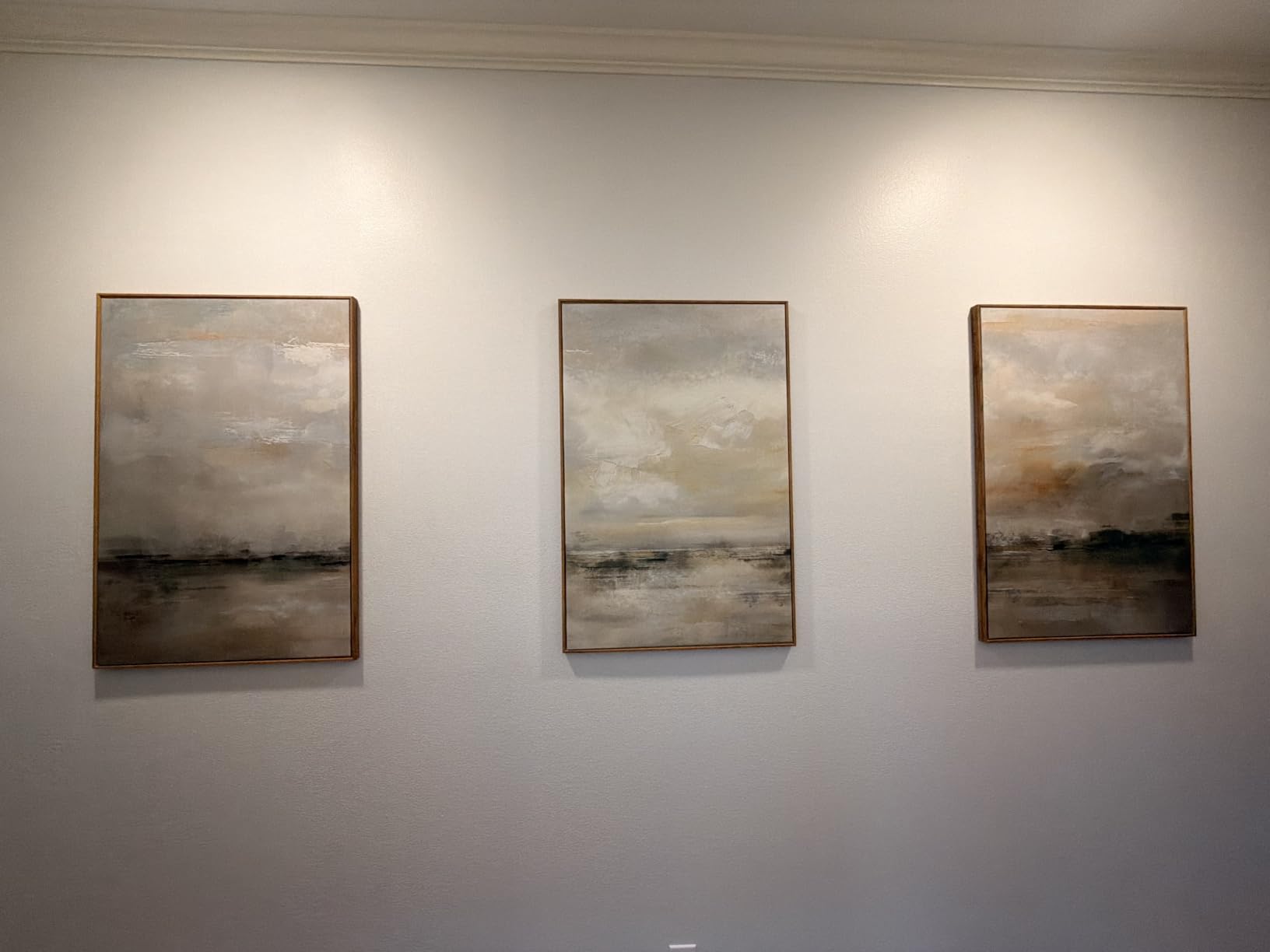 LHIUEM Large Abstract Green Gray Pastel Framed Canvas Wall Art,Neutral Landscape Wall Decor,Modern Watercolor Lake Artwork,Beige Textured Illustrations Art for Living Room,Bedroom,Office- 20