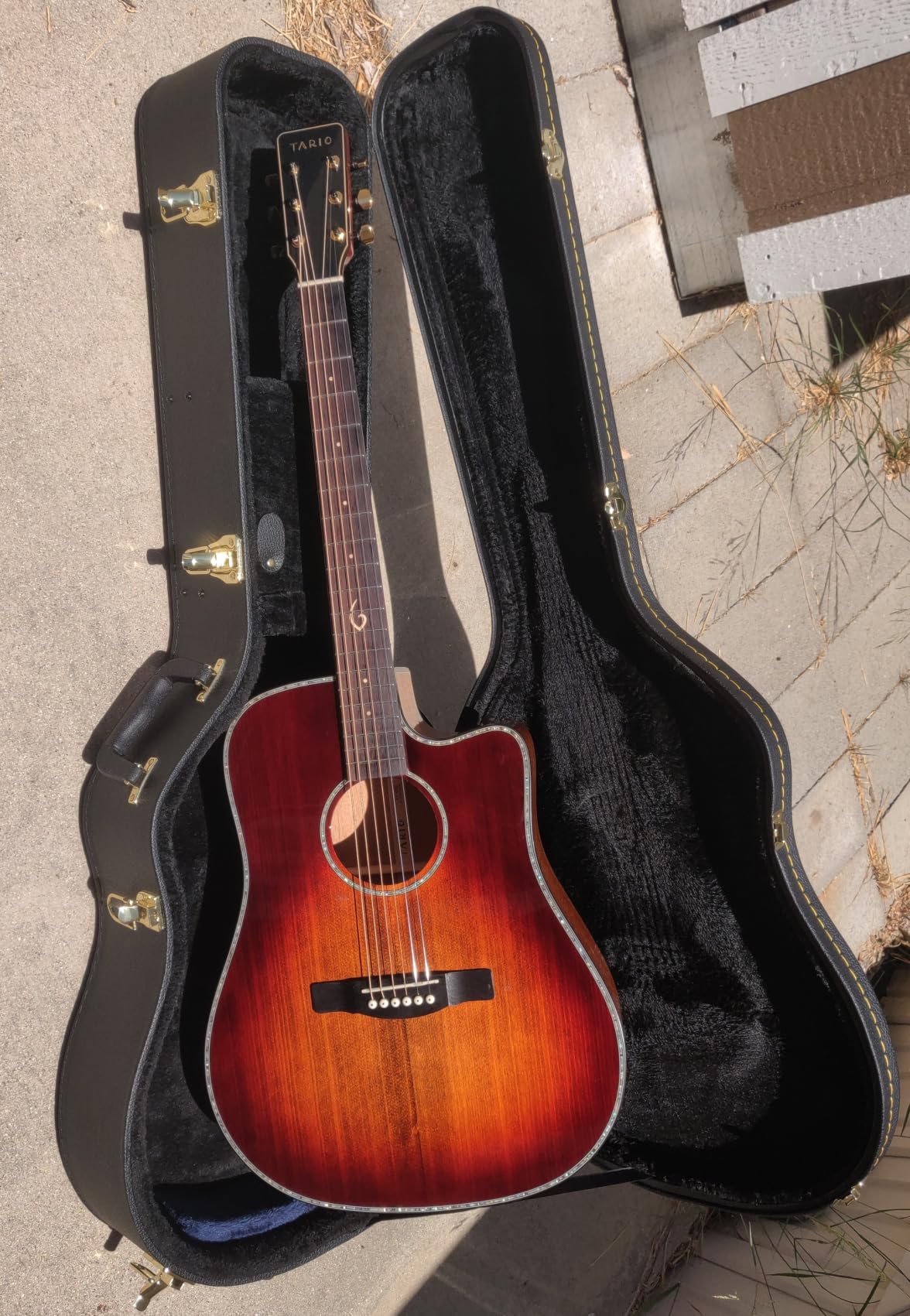 TARIO 41'' Acoustic All Solid WOOD Guitar Solid A+Sitka Spruce Top Solid Mahogany Back and Sides Mahogany Neck Rosewood Fretboard Including a Gig bag,High Gloss customer photo 1