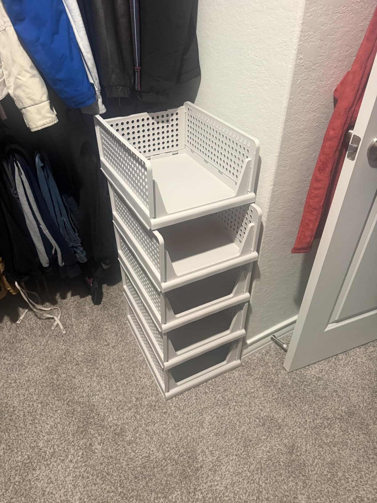 CTSNSLH 5 Pack Closet Organizers Stackable Storage Box customer photo 1