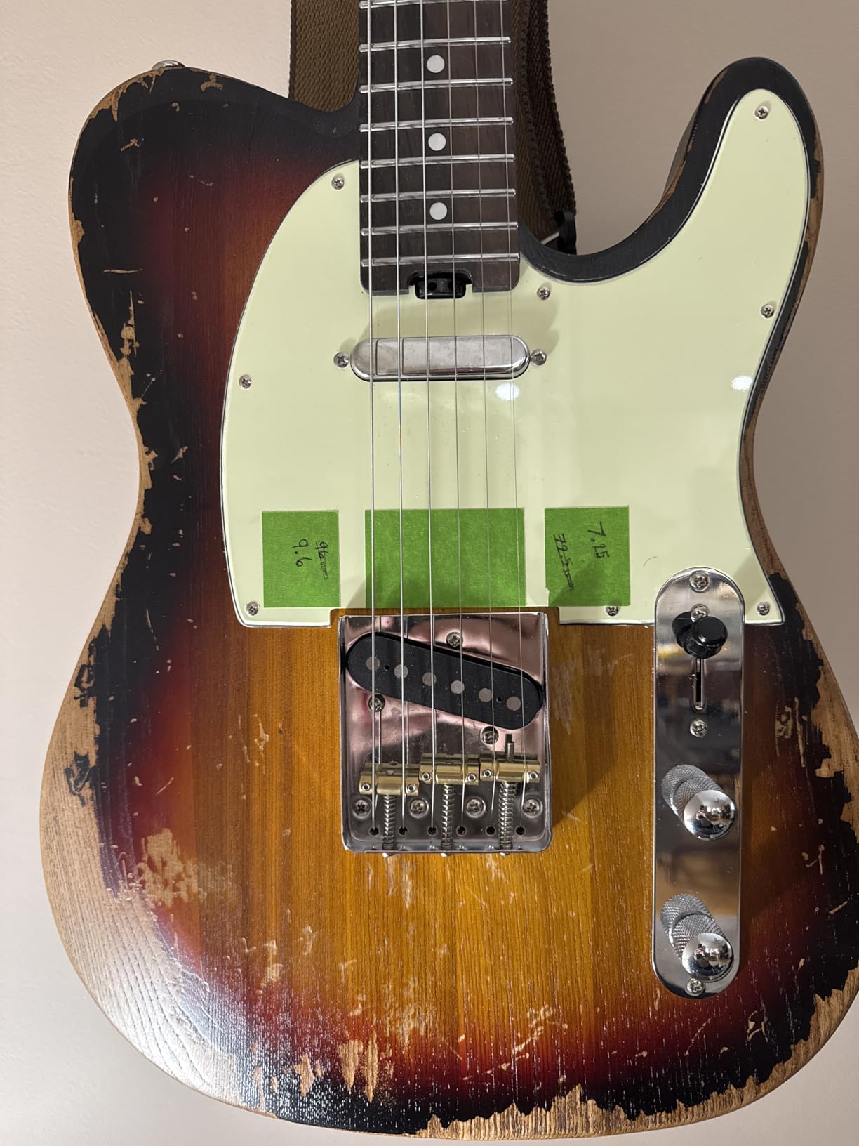 KGD Relic electric guitar mahogany body carbonized maple neck rosewood fretboard 6-string solidbody electric guitar S-S pickupsbrass barrel saddle bridge (Spectra Green) customer photo 1