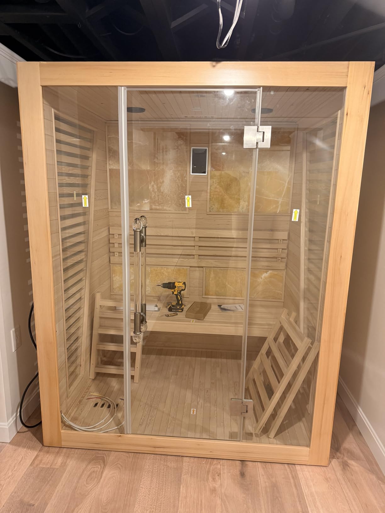 Smartmak 1-6 Person Wood Home Steam Sauna, Customized Size & WiFi Control customer photo 2