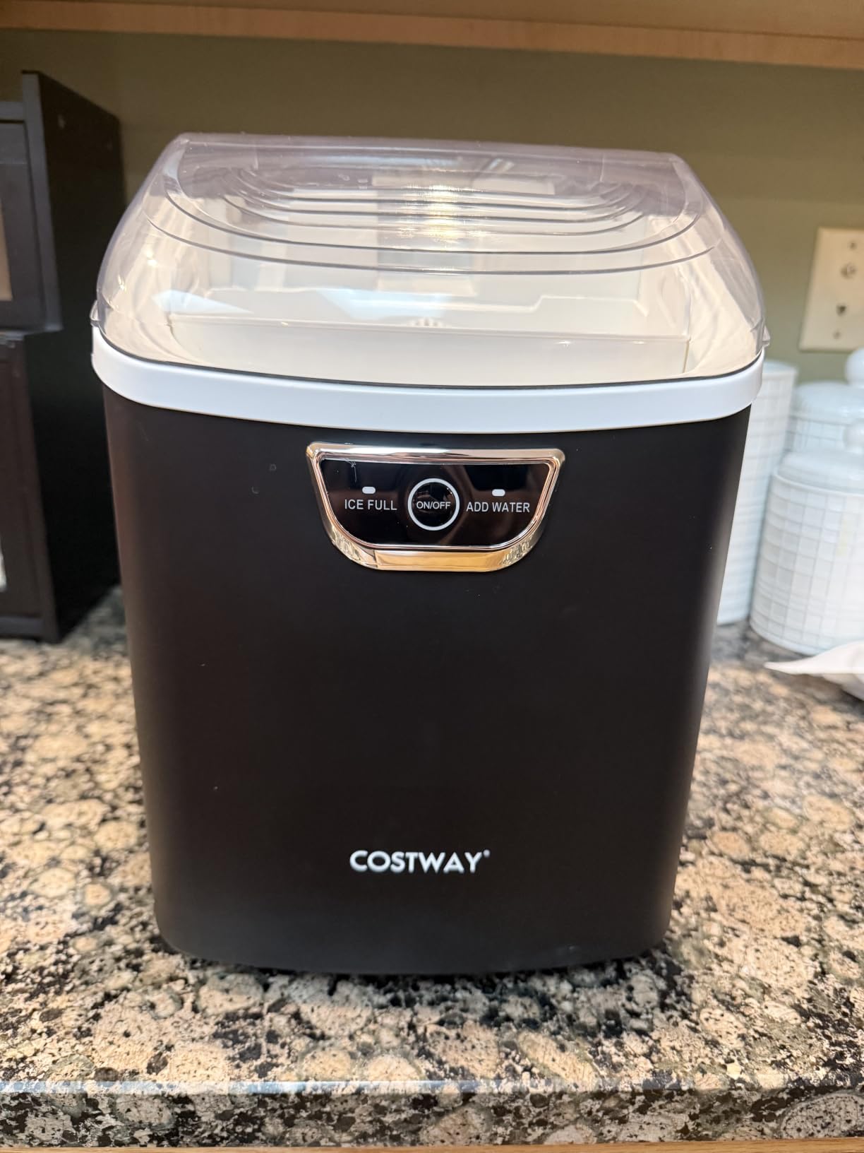 COSTWAY Countertop Nugget Ice Maker, 44 lbs/24H Chewable Sonic Ice Machine customer photo 1