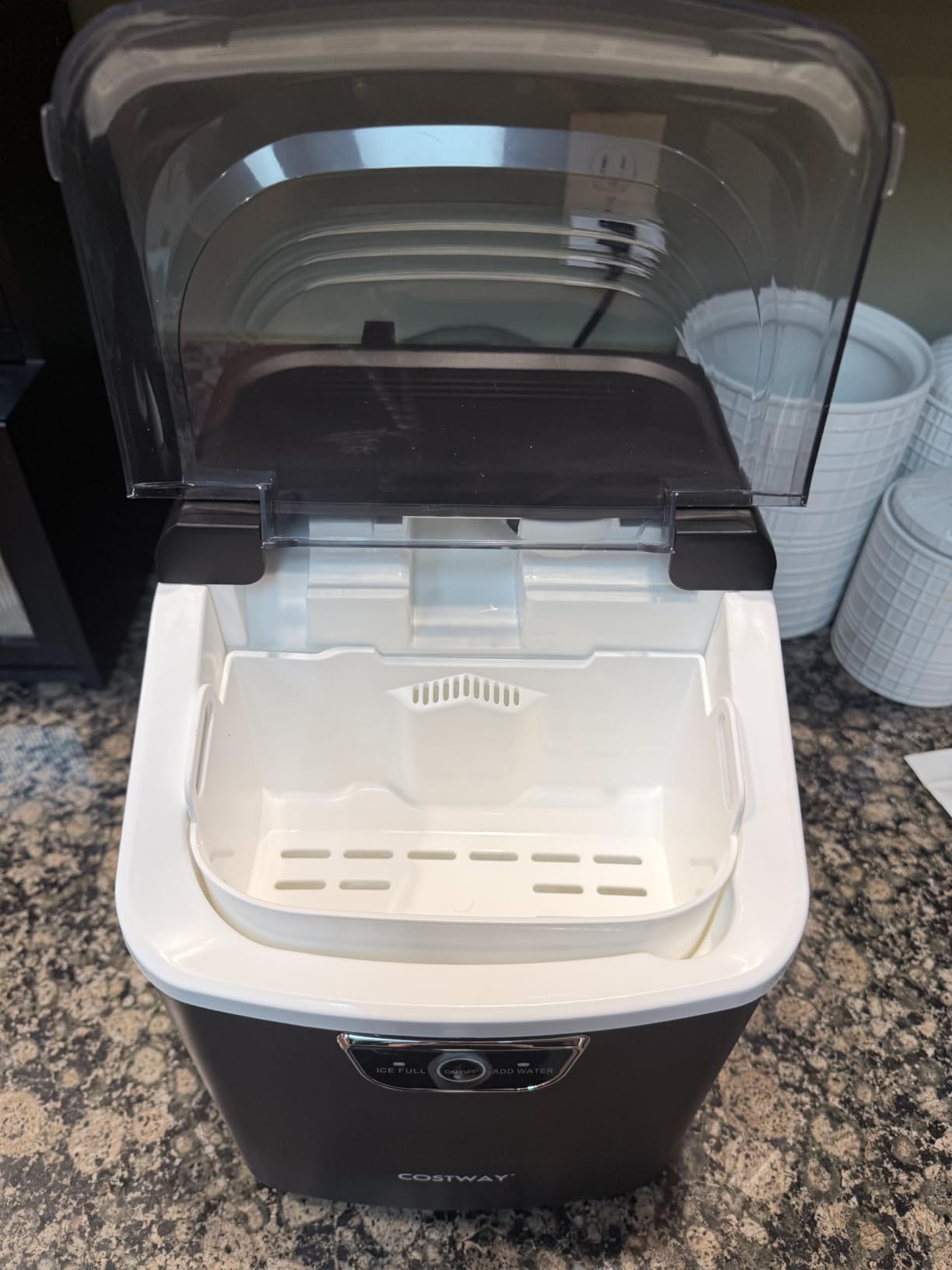 COSTWAY Countertop Nugget Ice Maker, 44 lbs/24H Chewable Sonic Ice Machine customer photo 2