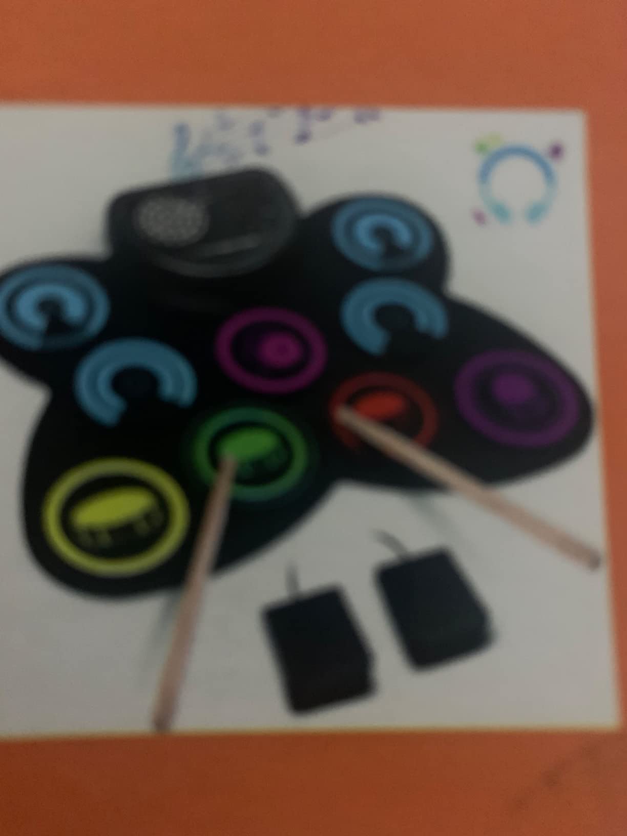 7-Pads Electronic Drum Set Drum Pad with Headphone and Speaker, Drumsticks & Pedals, Holiday Gifts for Kids customer photo 2
