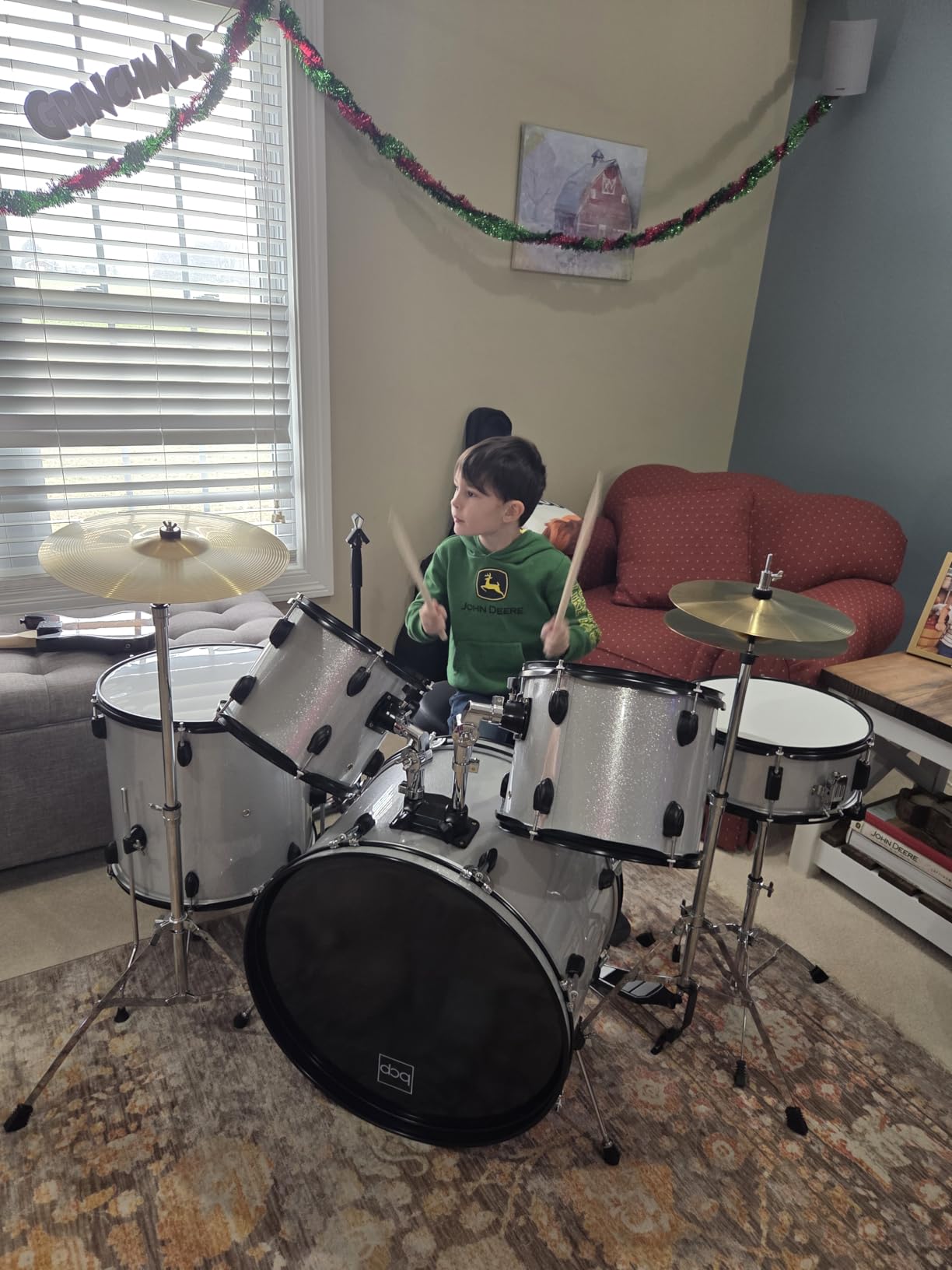 Best Choice Products 5-Piece Full Size Complete Adult Drum Set w/Cymbal Stands, Stool, Drum Pedal, Sticks, Floor Tom - Pink Sparkle customer photo 1