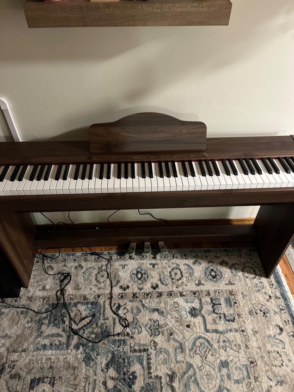 STRICH 88 Keys Digital Piano, Hammer-Action Fully Weighted Keyboard, Cover Designed Electric Piano Keyboard with Furniture Stand, Headphones, Three Pedal, Brown, SDP-400 customer photo 2