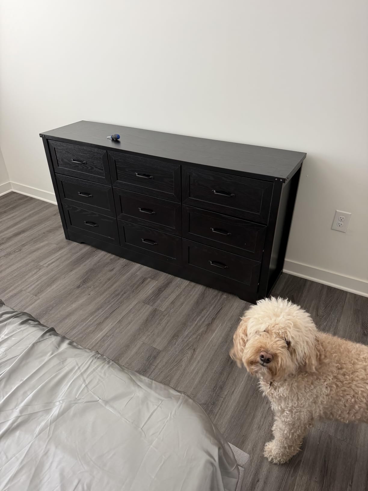 BORNOON 3-Drawer Dresser for Bedroom, Small Wooden Chest of Drawers with Metal Handles, Narrow Storage Cabinet with Anti-Tipping Design, Sturdy Dresser Organizer for Closet, Living Room, Entryway customer photo 2