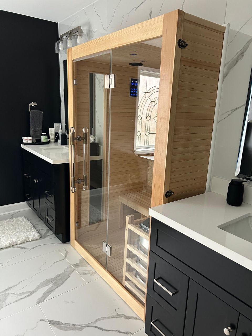 2 Person Indoor Traditional Wood Sauna, Canadian Hemlock, 6KW Harvia Heater customer photo 2