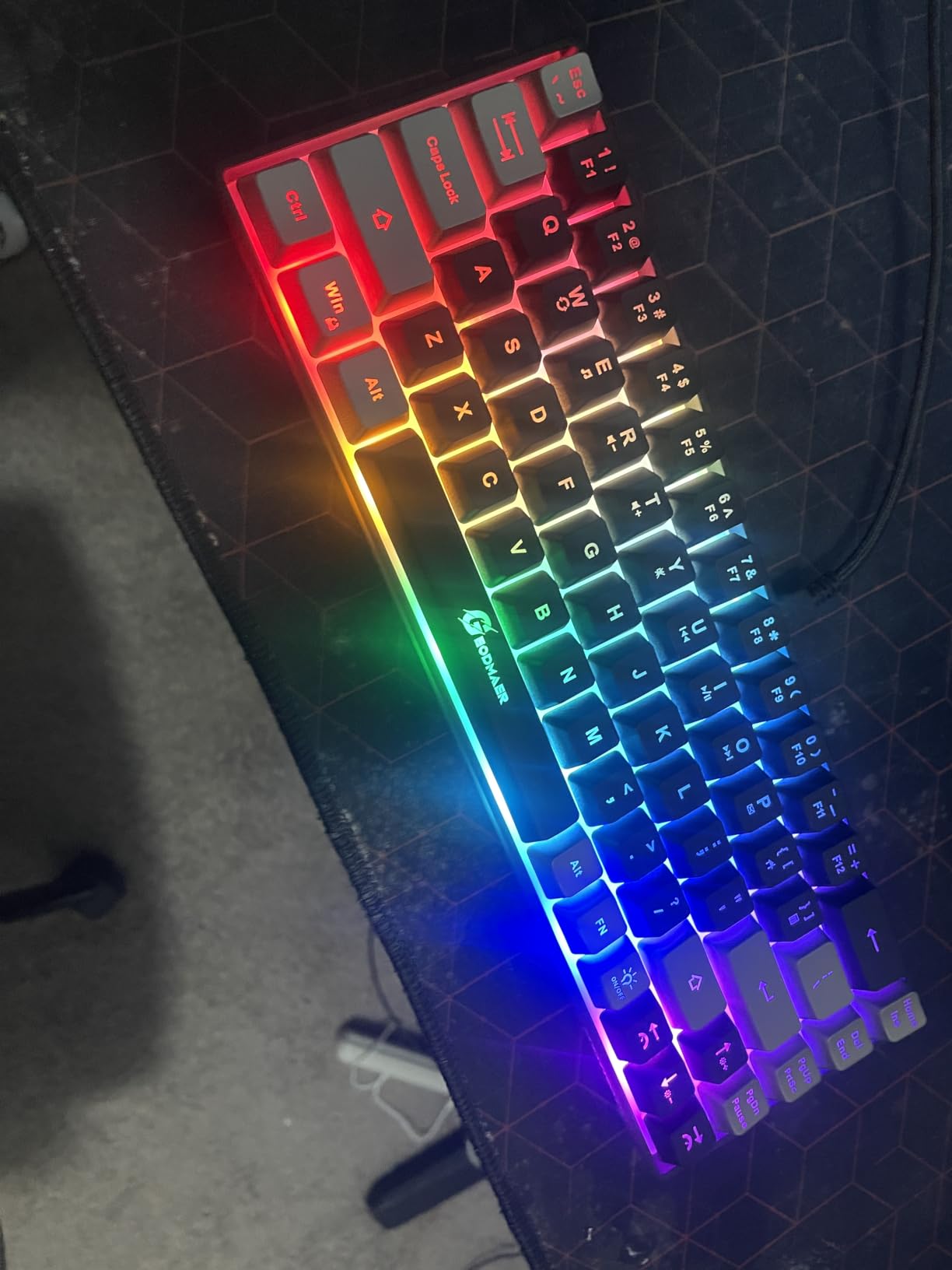 GEODMAER 65% Gaming Keyboard, LED Backlit Mini Wired Gaming Keyboard, Ultra-Compact Anti-Ghosting No-Conflict 68 Keys Gaming Wired Keyboard for PC Laptop Gamer customer photo 1
