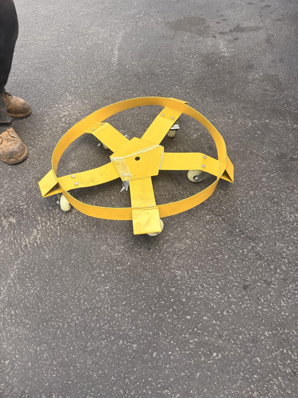 55 gal Heavy Duty Drum Dolly, 1250 LBS Load Capacity, Barrel Dolly Cart Drum Caddy, Hand Truck Capacity Dollies with Steel Frame 5Swivel Casters Wheel, for Warehouse Drum Handling, Non Tip 5 Wheel customer photo 2