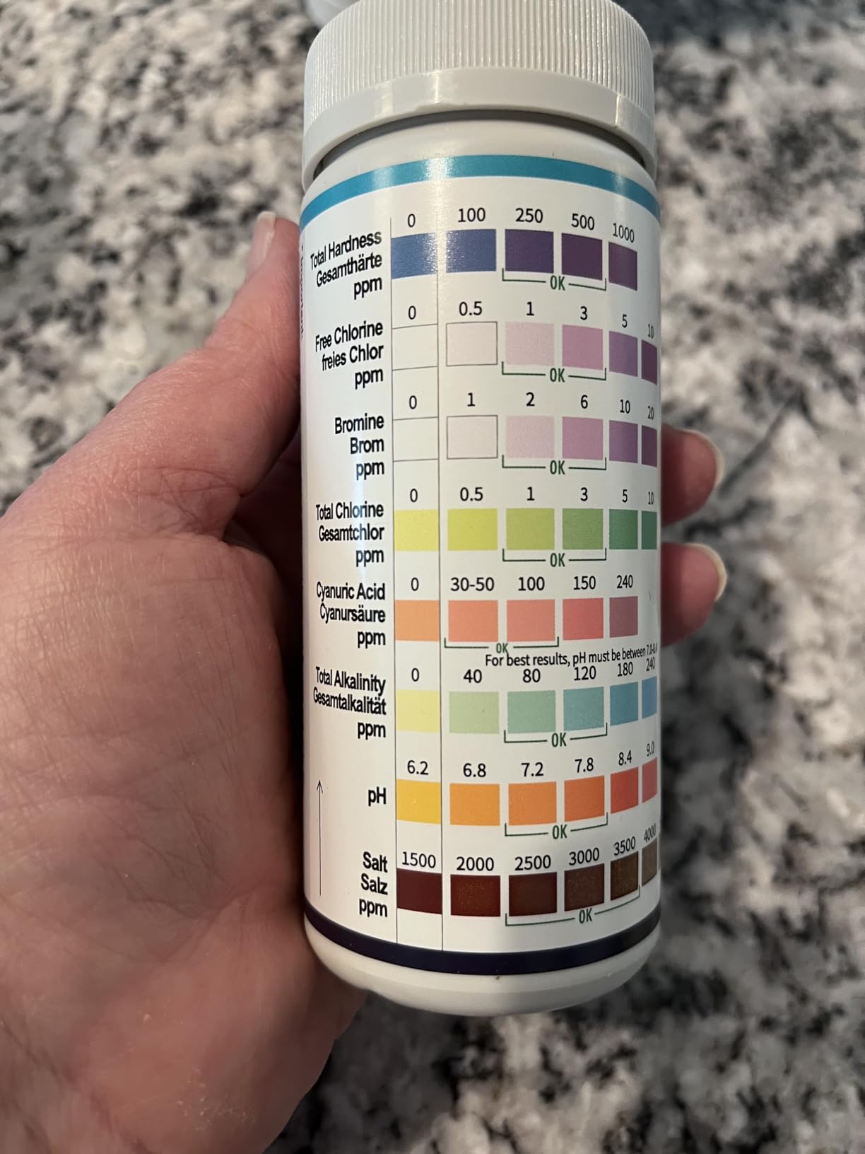 All-New 2026 8-in-1 Pool Test Strips -150 CT Pool Salt Test Strips | Salt Water Pool Testing Kit for Salt Water Pools, in & Above-Ground Pools, Hot Tubs&Spas| Quick&Accurate Testing Chlorine,pH,Salt customer photo 2