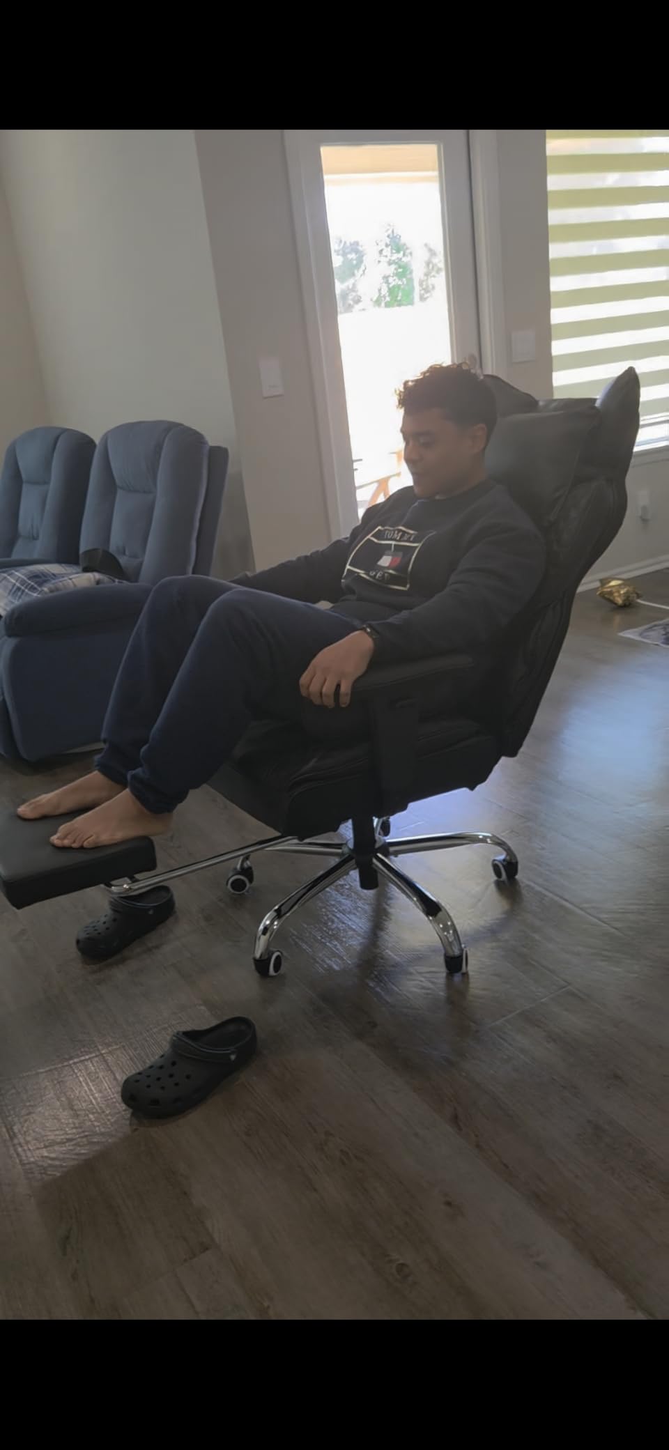 GTPLAYER Big and Tall Gaming Chair 400lbs Heavy Duty Office Chair with Footrest, High Back Pocket Spring Lumbar Support, Ergonomic Wide Comfy Seated Cushion for Lower Back Pain Relief, Earth-Black customer photo 2