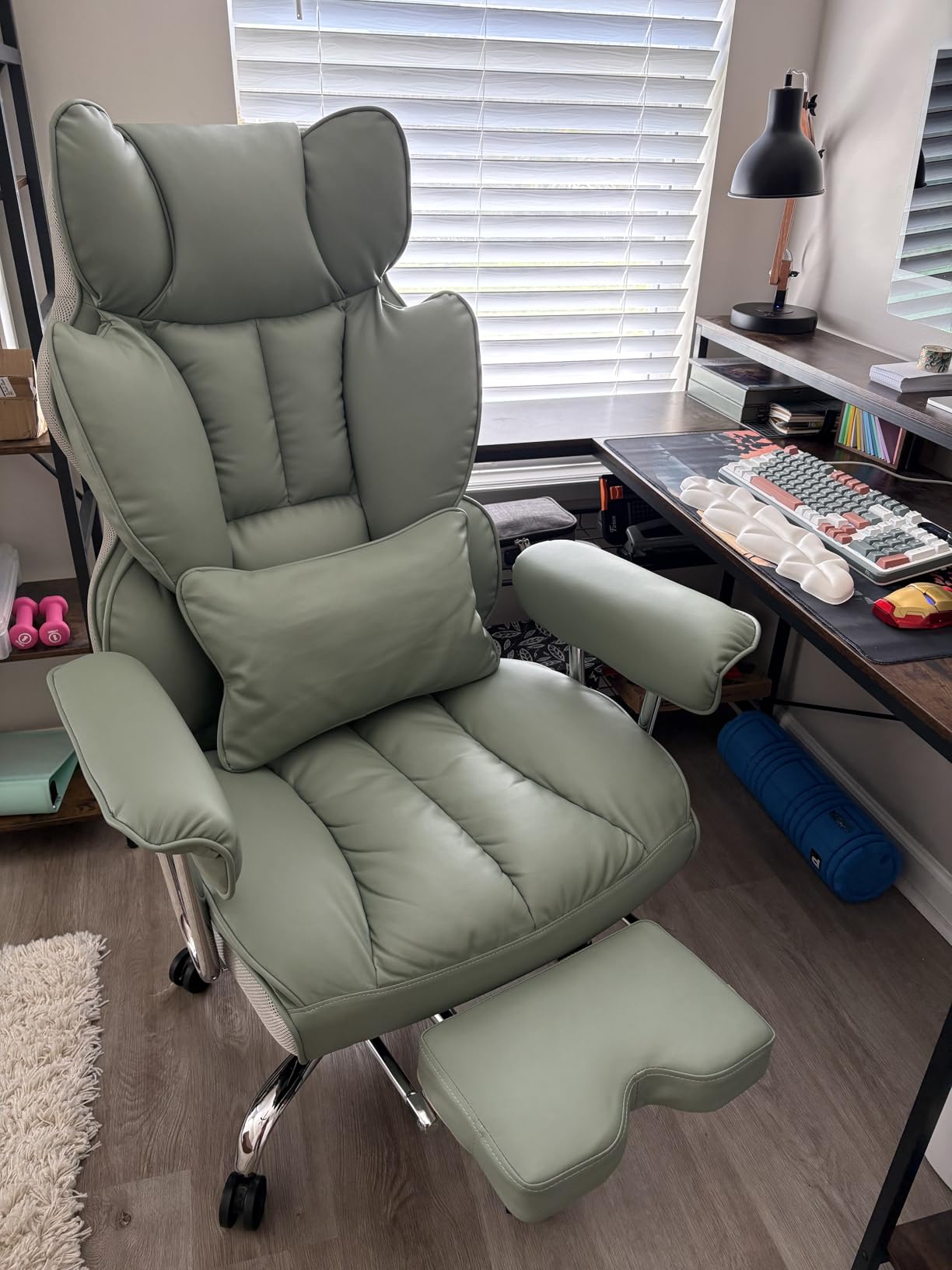Efomao Executive Office Chair, Bluegrey Fabric Big and Tall Desk Chair customer photo 1