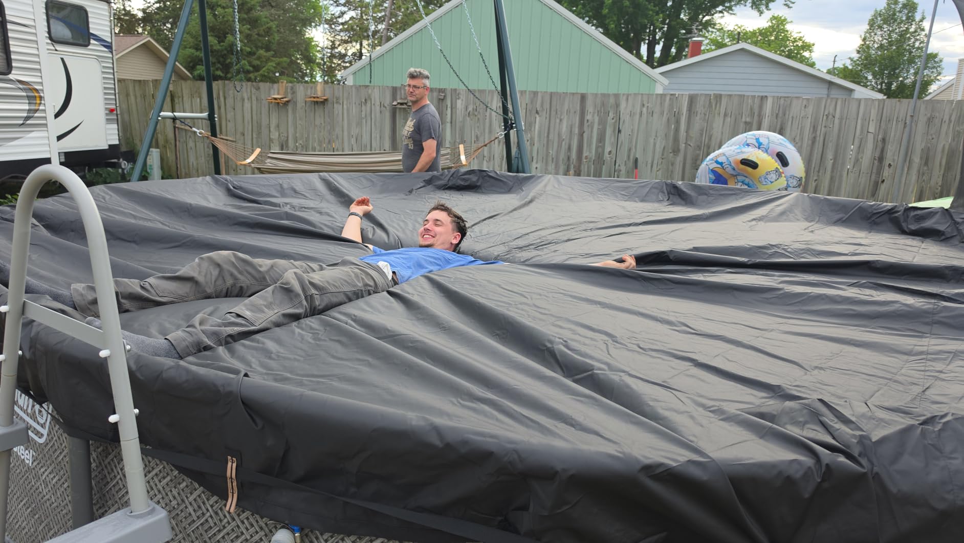 QH.HOME 16x32Ft Winter Pool Cover,Windproof Ratchet Straps&Thick Fabric customer photo 1