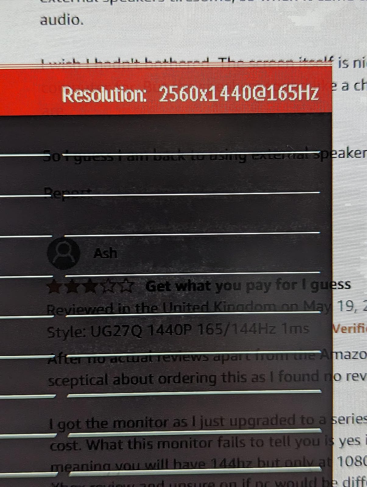 Z-Edge 27 inch 180Hz 165Hz Gaming Monitor, FHD 1080p, MPRT 1ms customer photo 2