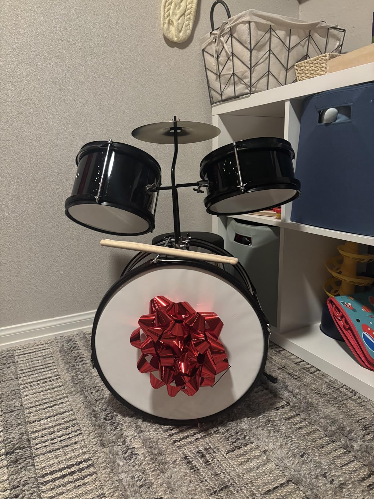 Best Choice Products 3-Piece Beginner Drum Set for Kids Juniors, w/Throne Stool, Cymbal, Drum Sticks, Bass Drum Pedal, 2 Toms - Blue/Black customer photo 1