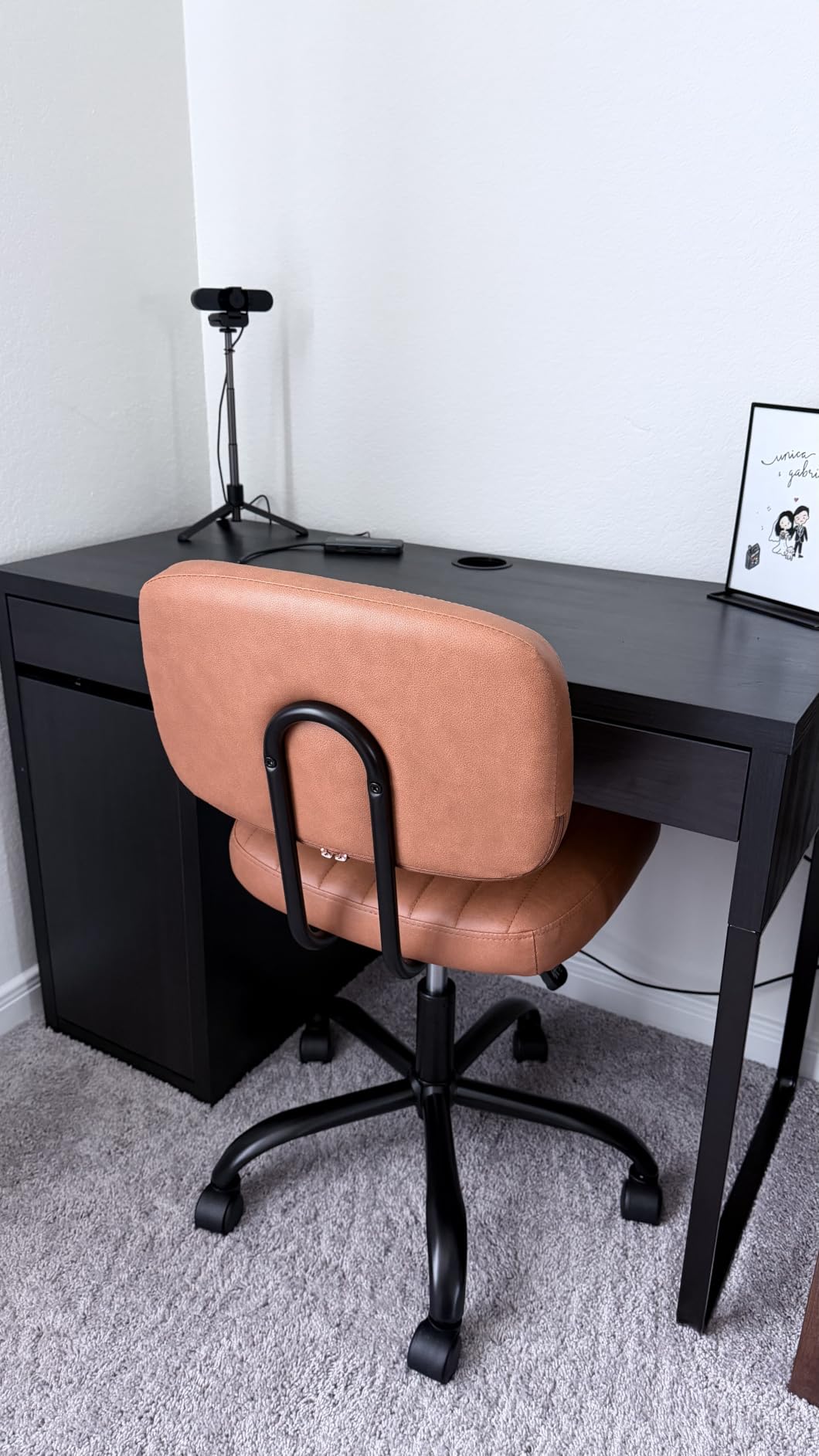DUMOS Armless Office Chair, Small Home Desk Chair, Lumbar Support customer photo 1