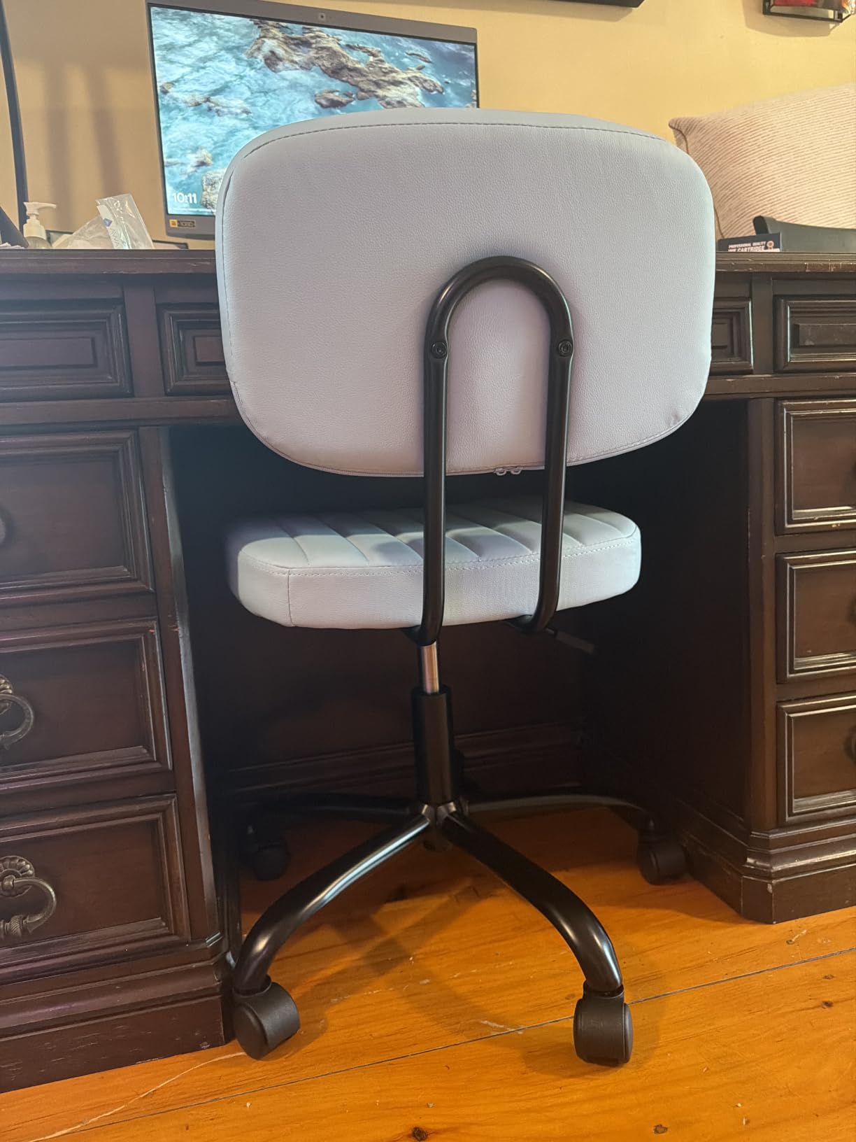 DUMOS Armless Office Chair, Small Home Desk Chair, Lumbar Support customer photo 2