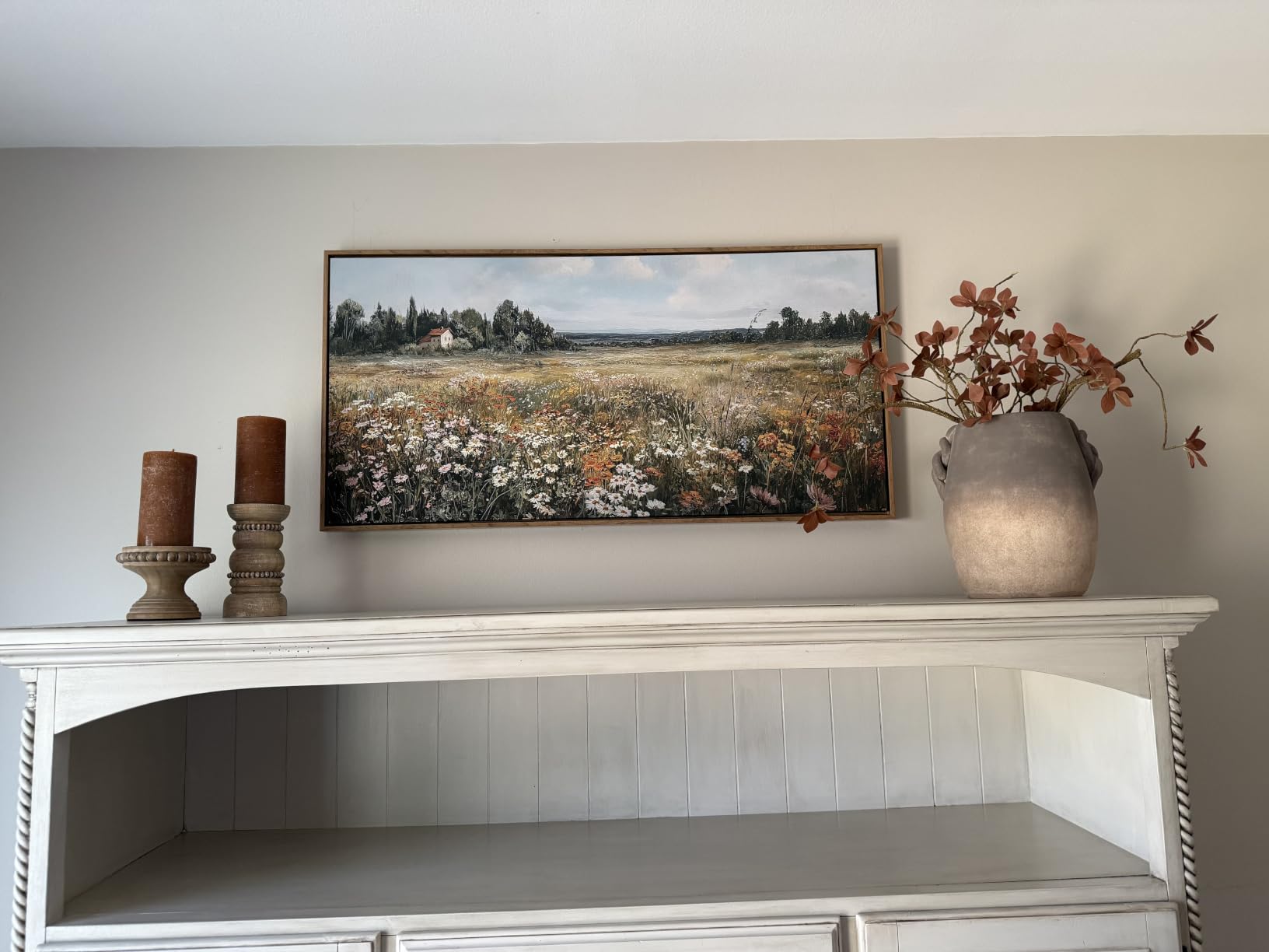 InSimSea Extra Large Framed Fall Wall Art, Forests Trees Landscape, 20x40in customer photo 1