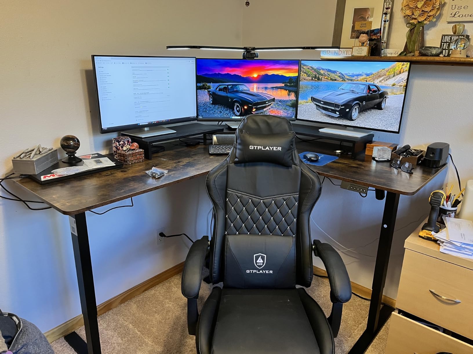 SIAGO 63x55 Inch L-Shaped Standing Desk with Charging Station Corner Desk customer photo 2